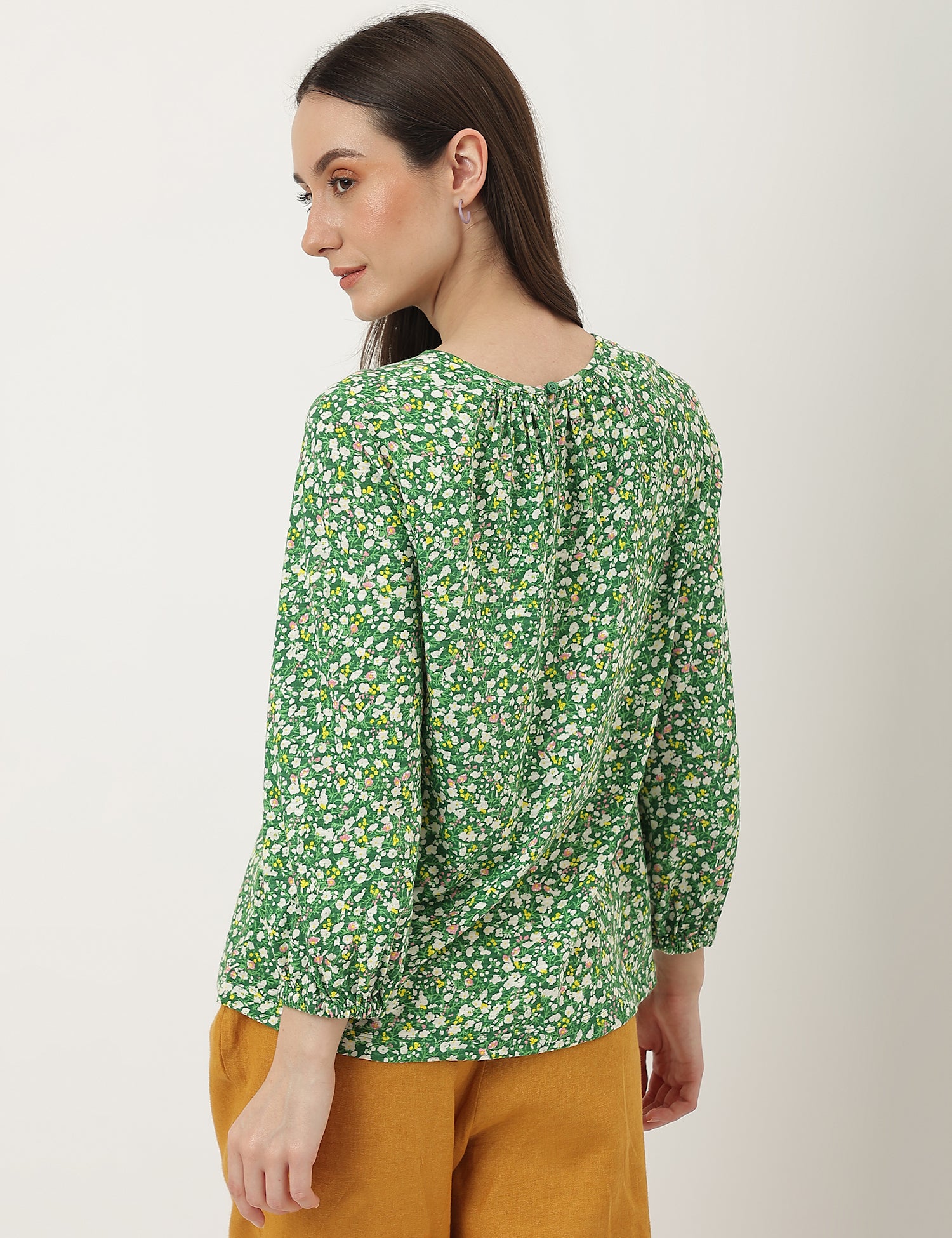 Pure Cotton Printed Crew Neck Top