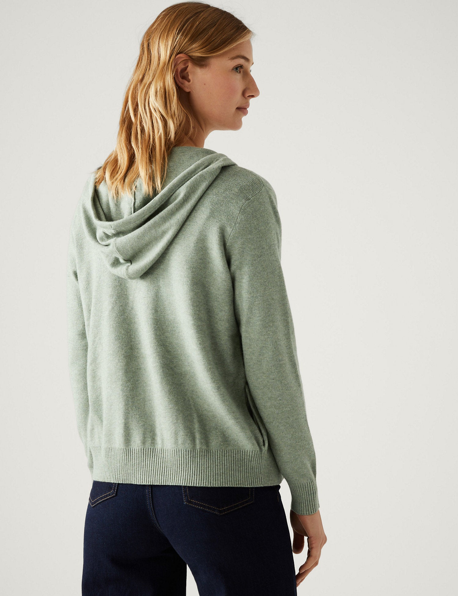 Soft Touch Textured Zip Up Relaxed Hoodie