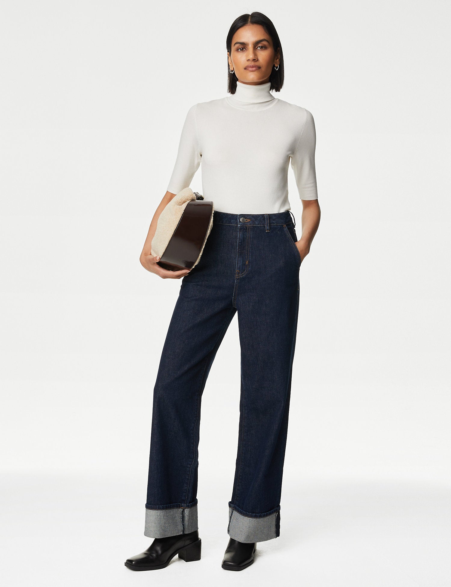 Roll Neck Fitted Jumper