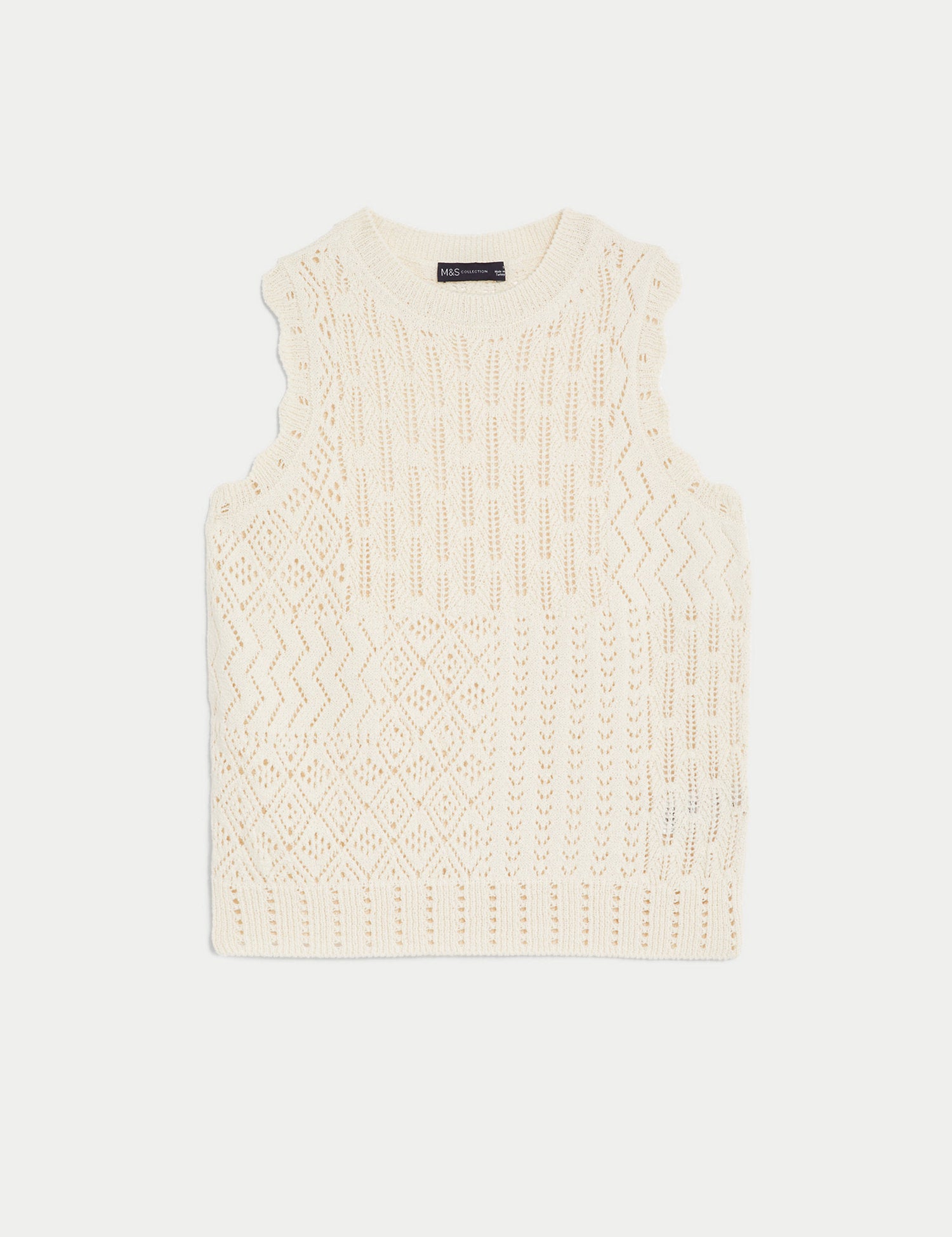 Cotton Rich Textured Knitted Vest