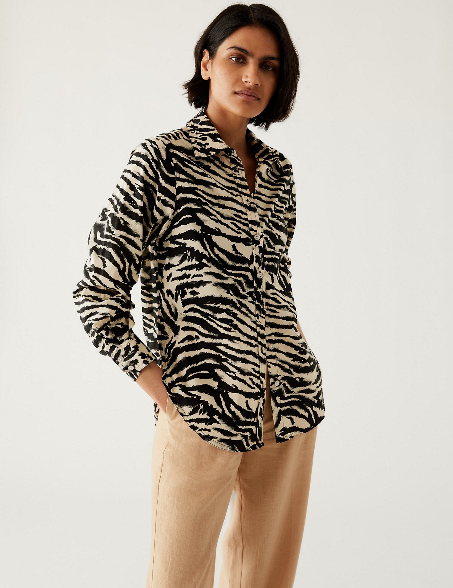 Pure Cotton Printed Collared Shirt