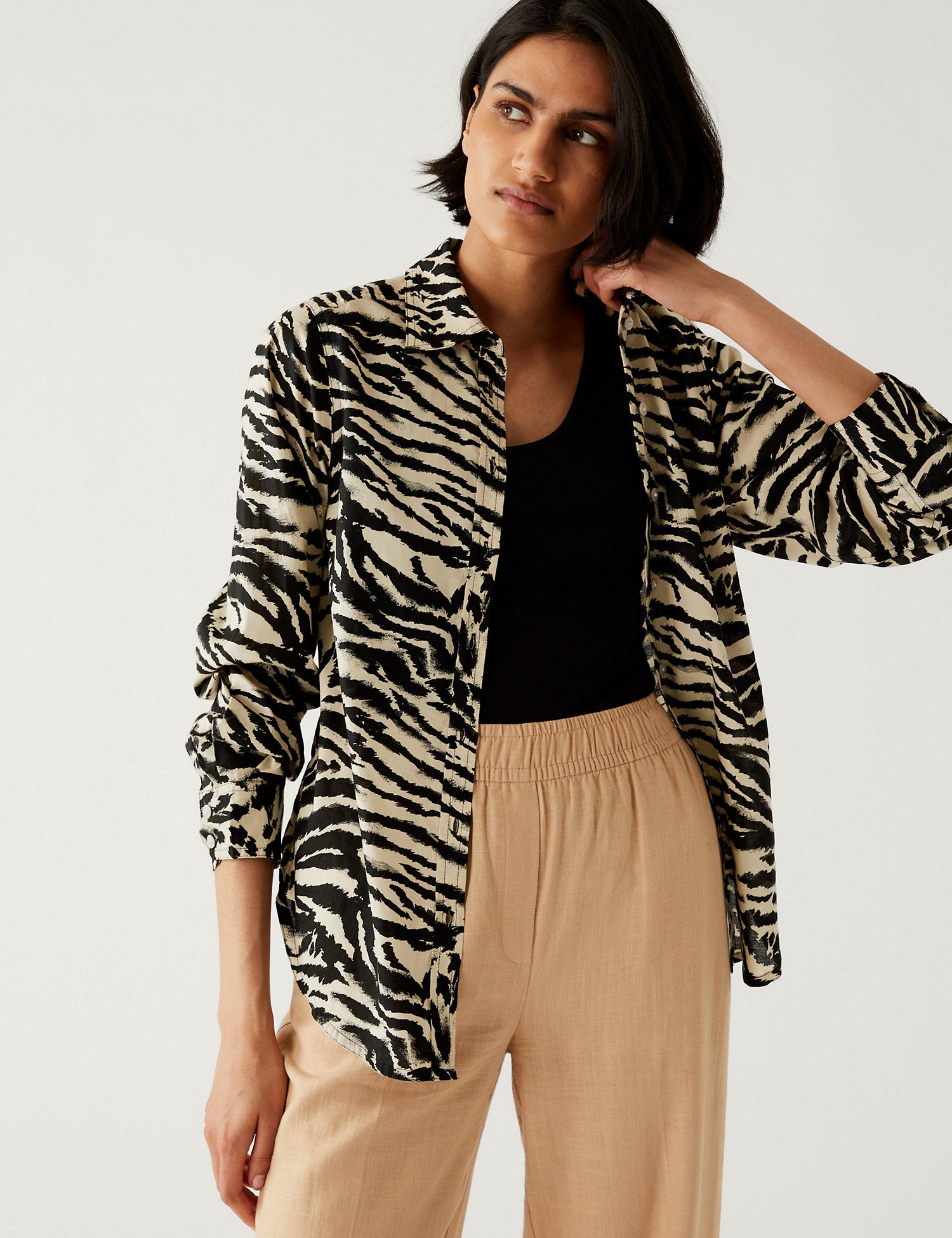Pure Cotton Printed Collared Shirt