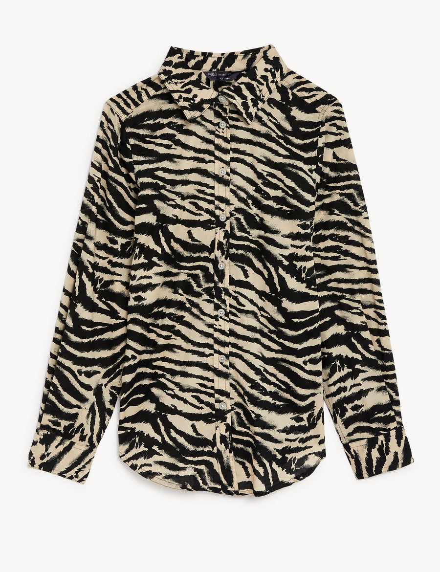 Pure Cotton Printed Collared Shirt