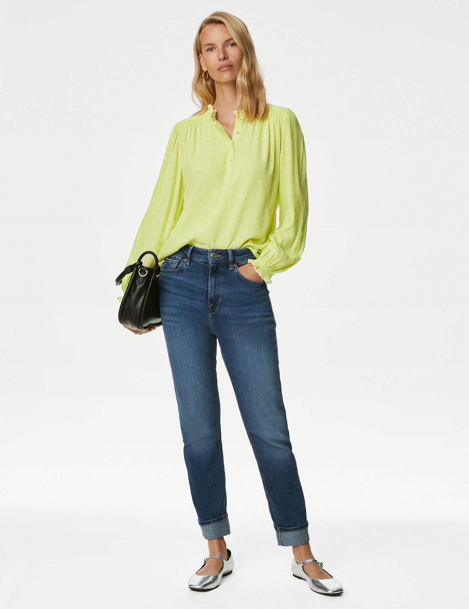 Printed Long Sleeve Blouse