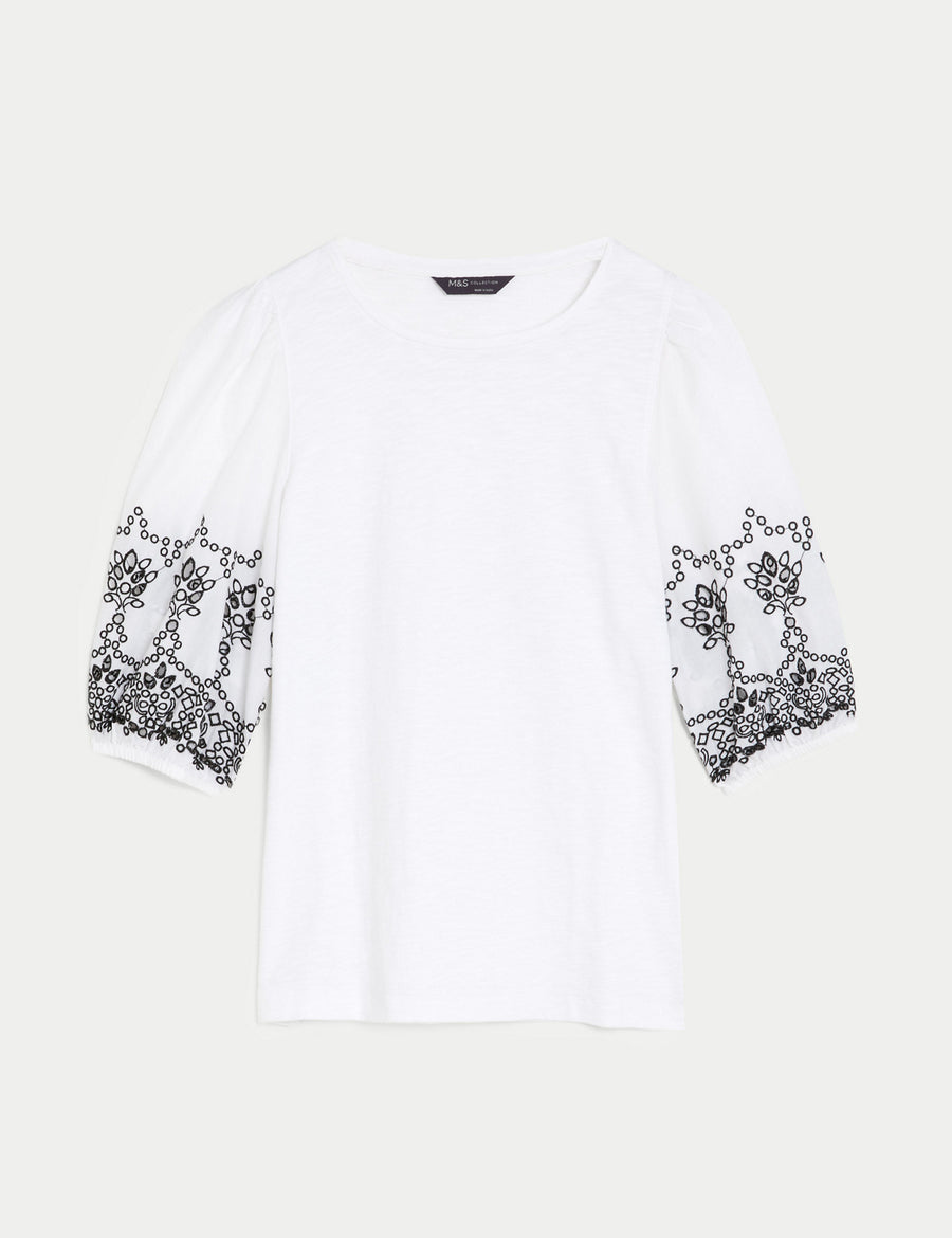 Pure Cotton Broderie Top