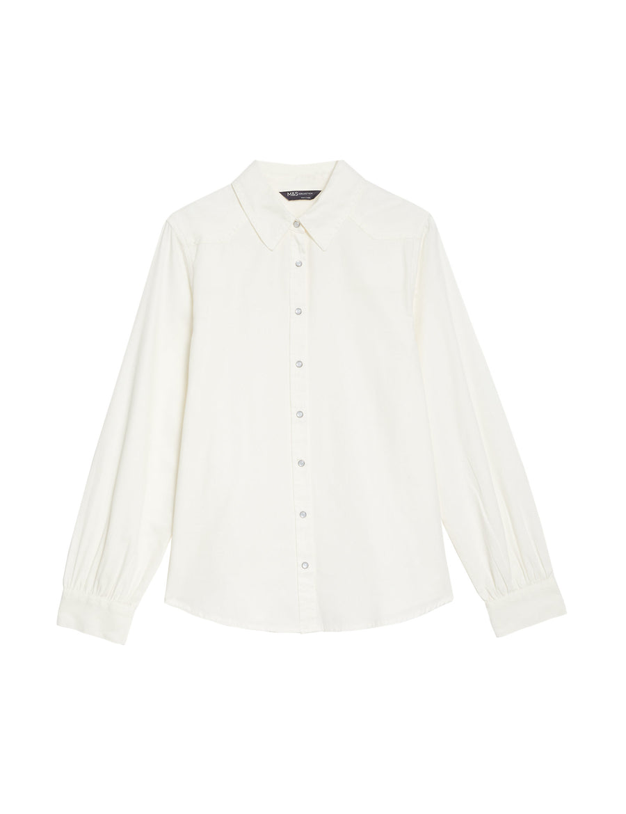 Pure Cotton Collared Shirt