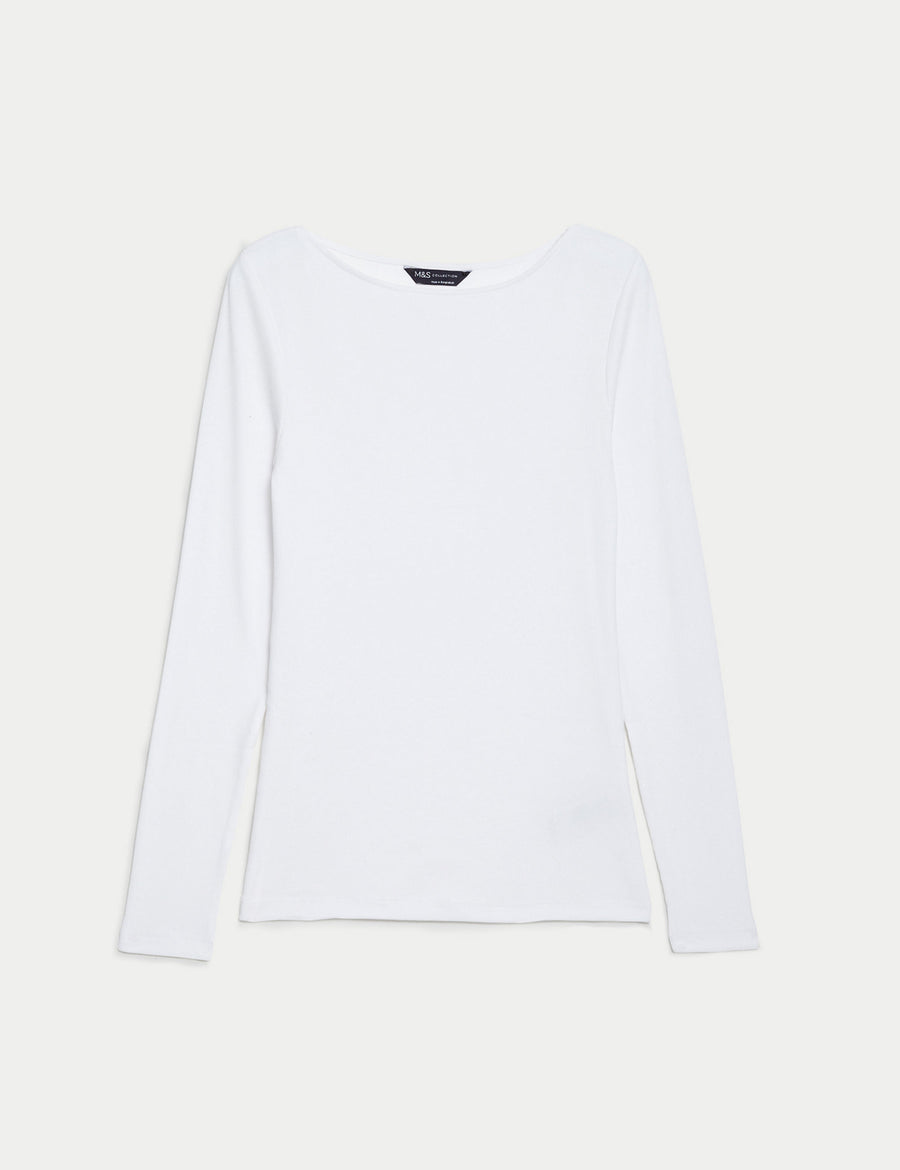 Cotton Rich Ribbed Slim Fit Top