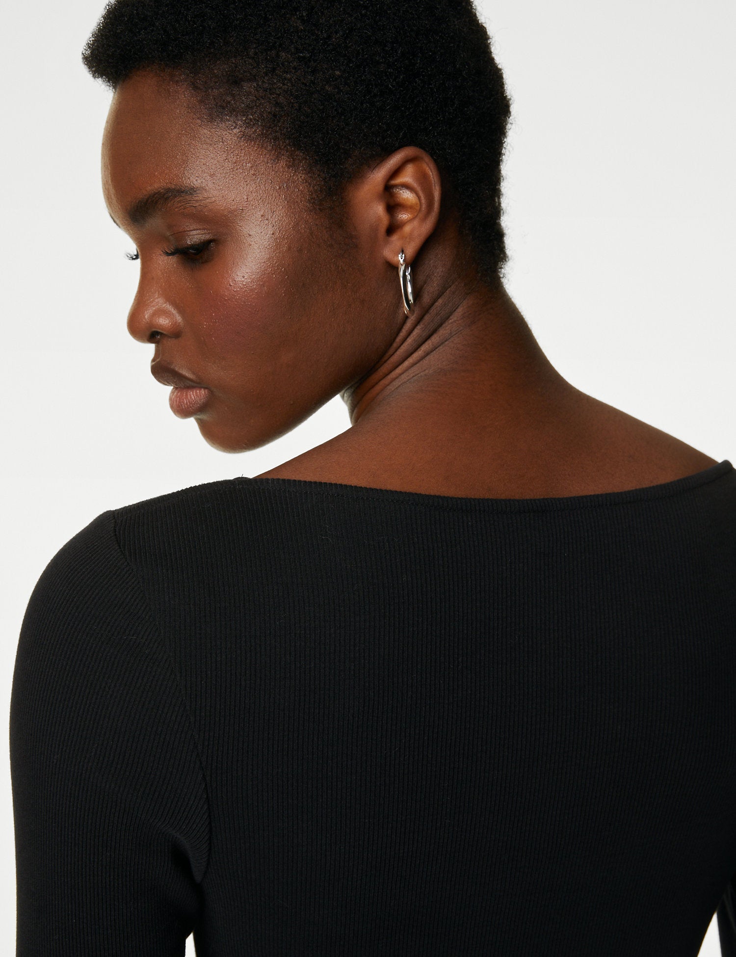 Cotton Rich Ribbed Slim Fit Top