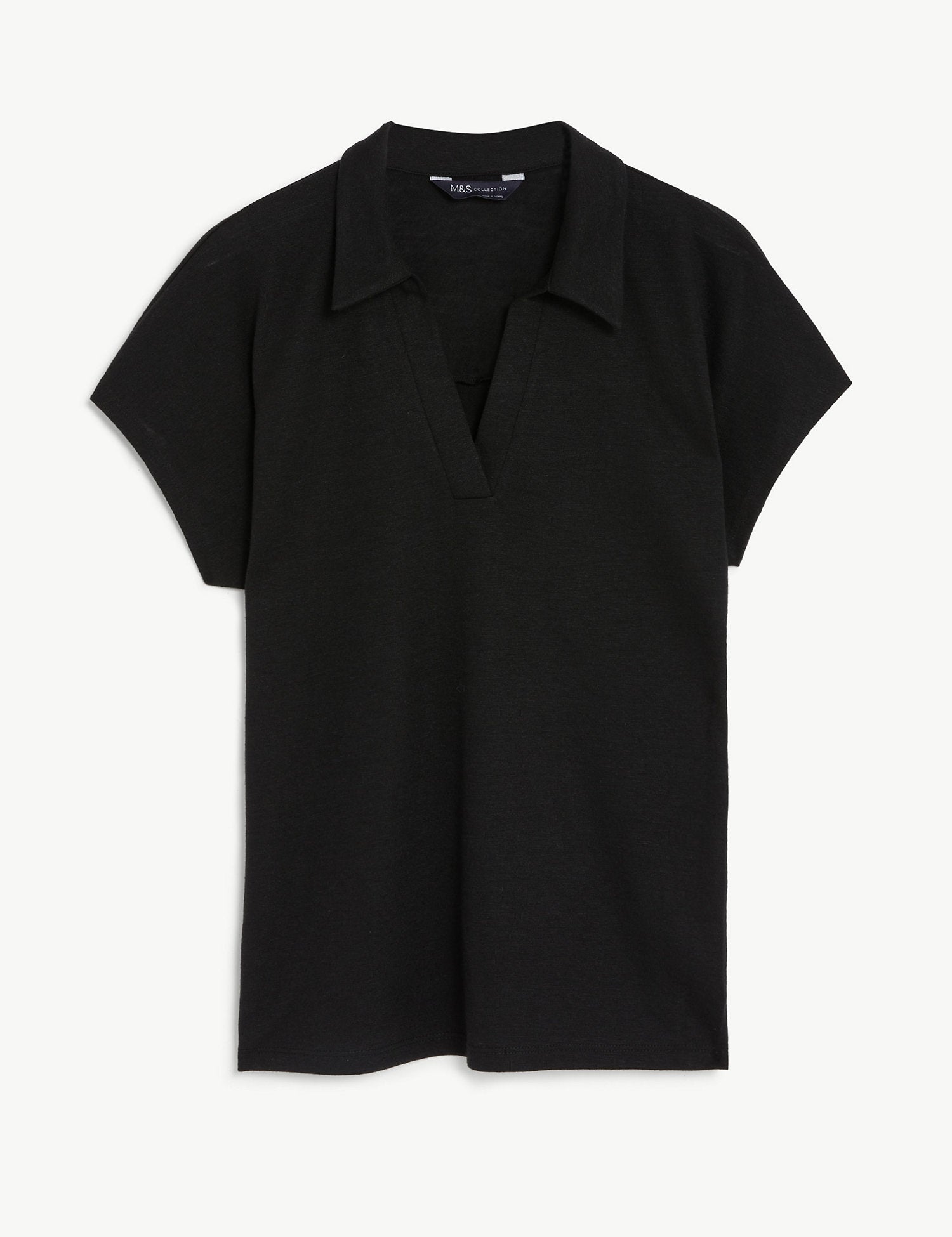 Textured Collared Top with Linen