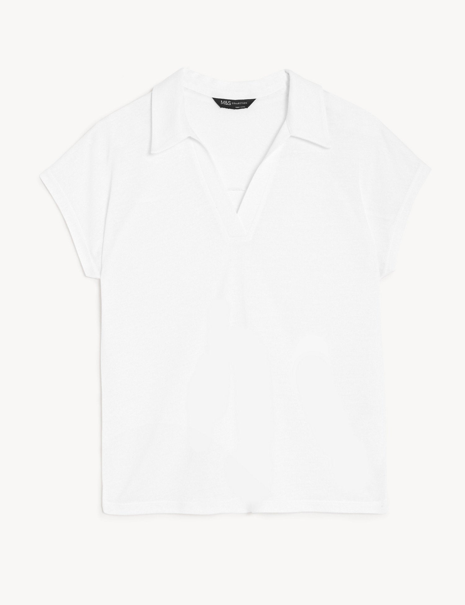 Textured Collared Top with Linen