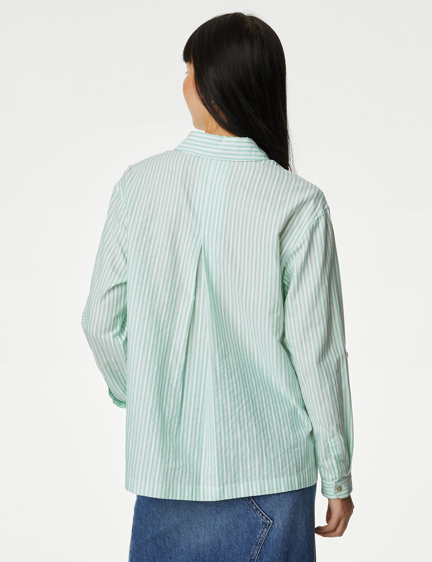 Cotton Rich Striped Relaxed Utility Shirt