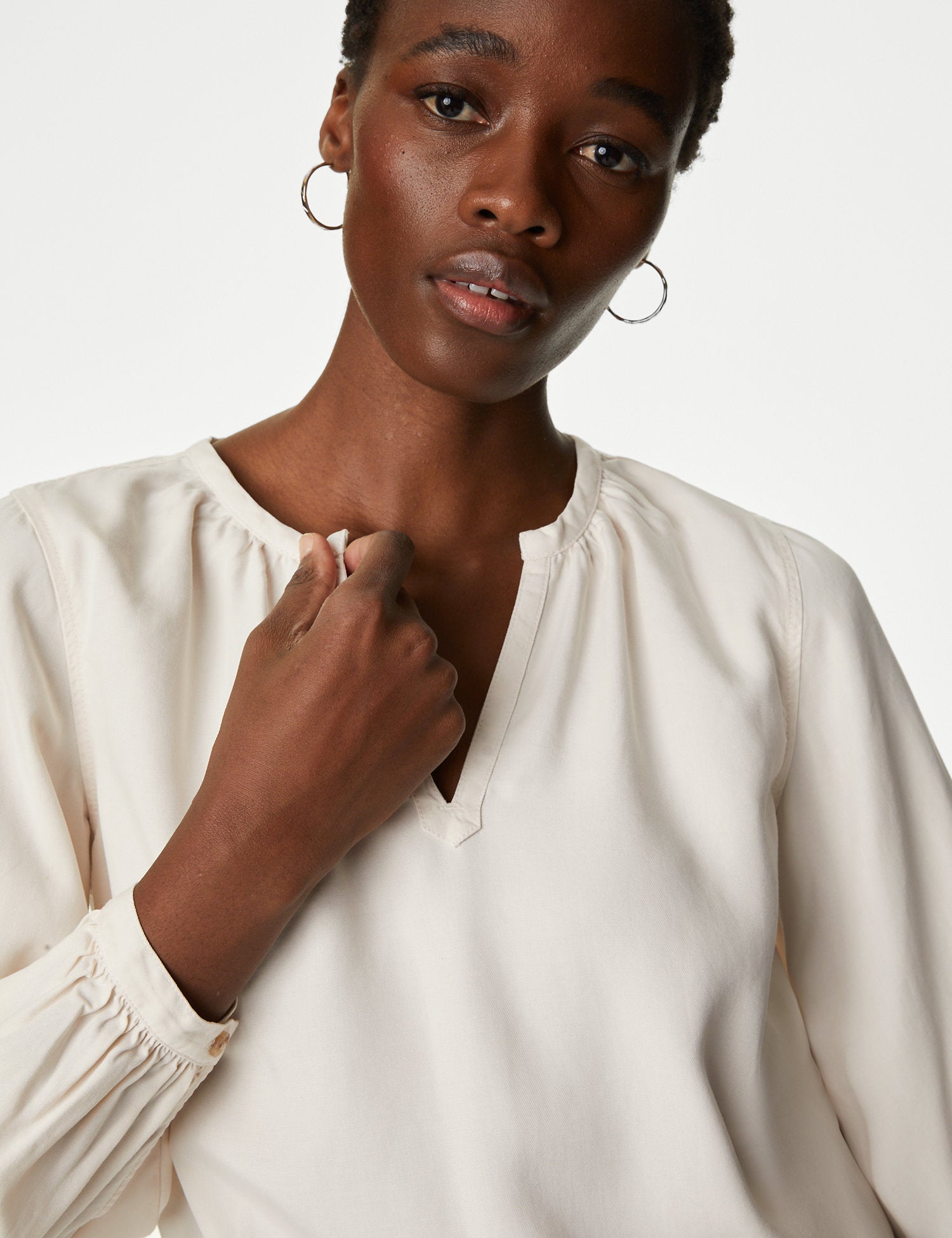Pure Lyocell™ V-Neck Blouse