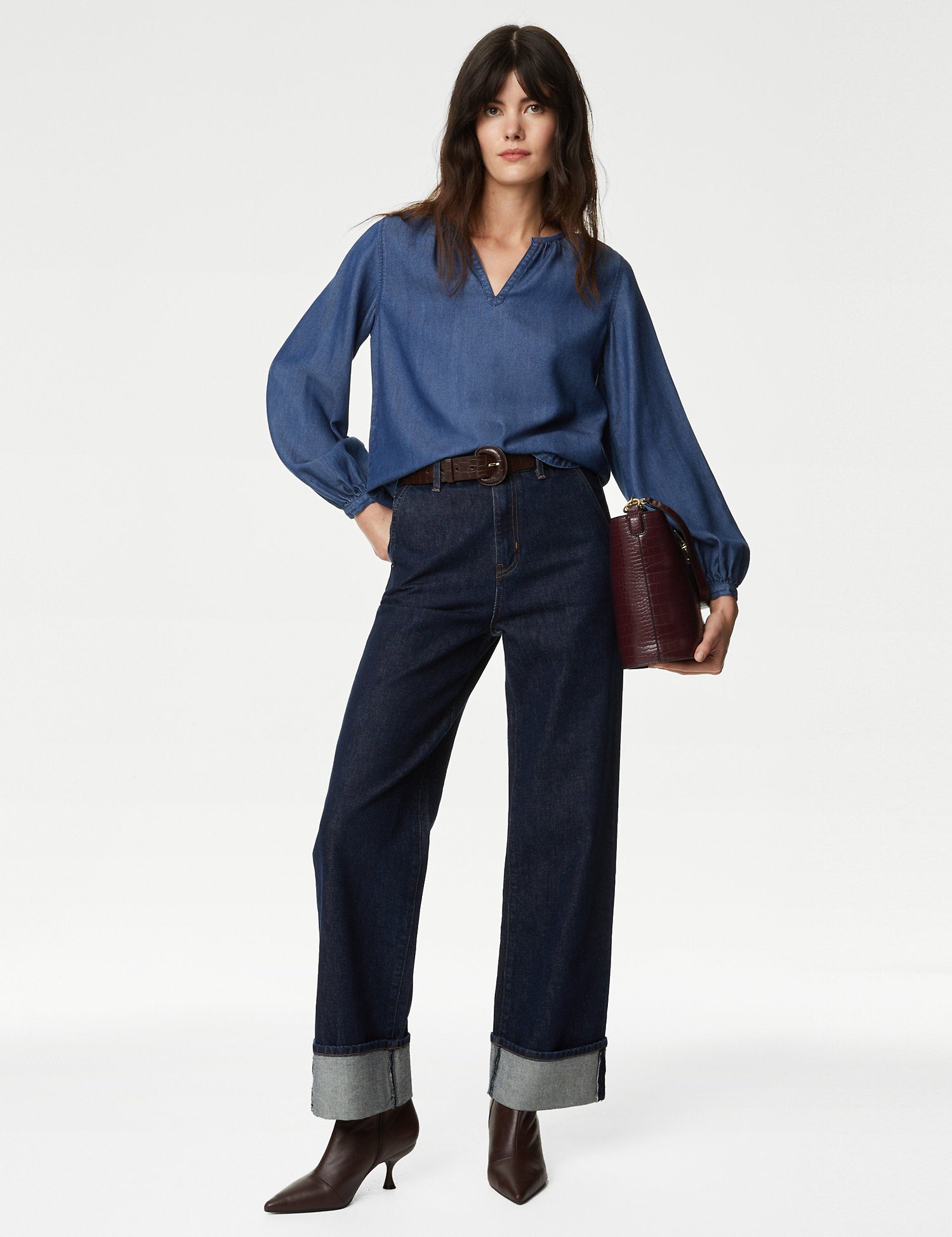 Pure Lyocell™ V-Neck Blouse