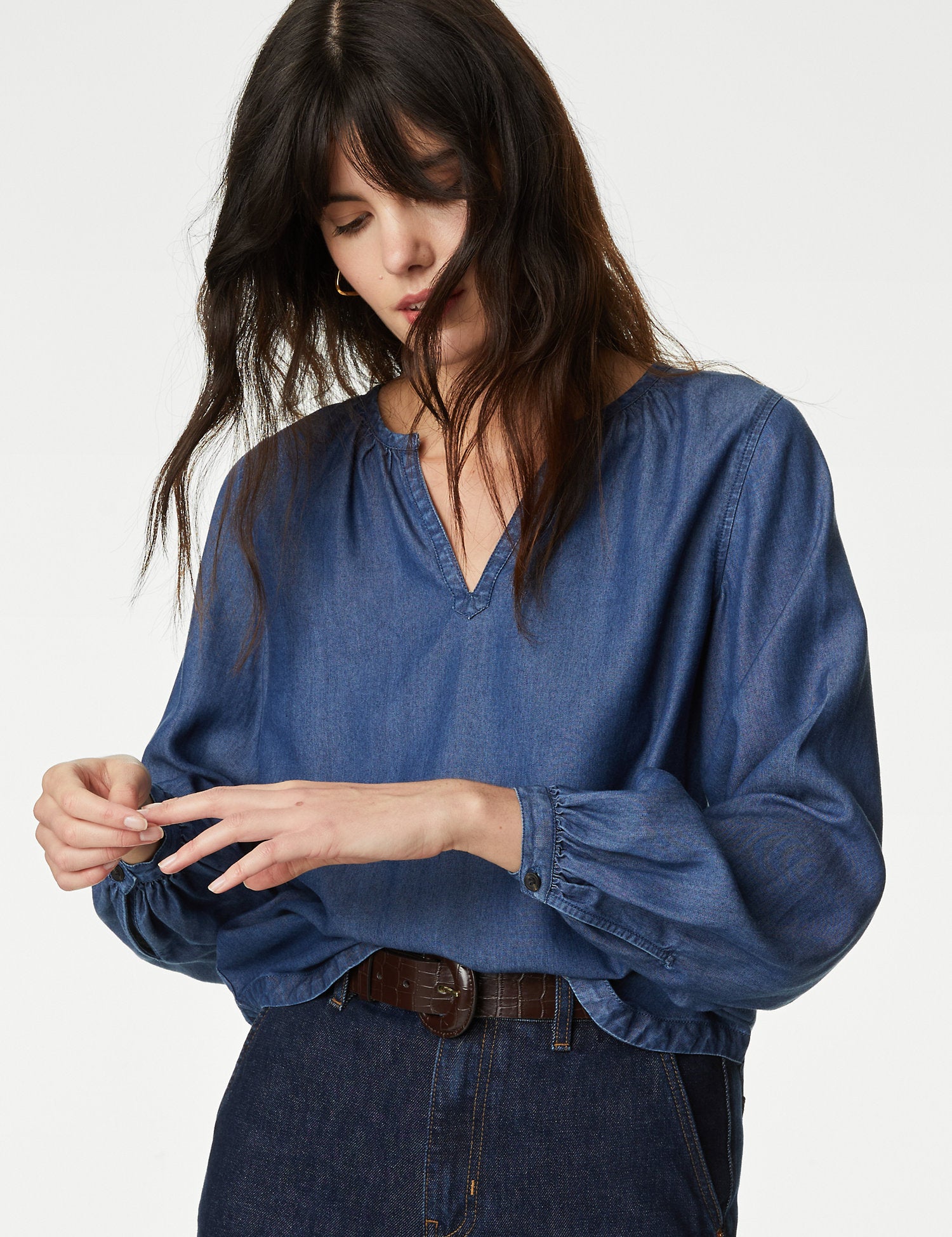 Pure Lyocell™ V-Neck Blouse
