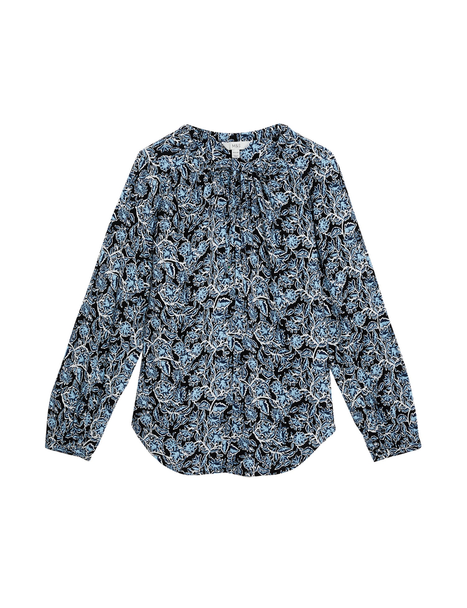 Printed Tie Neck Relaxed Blouse