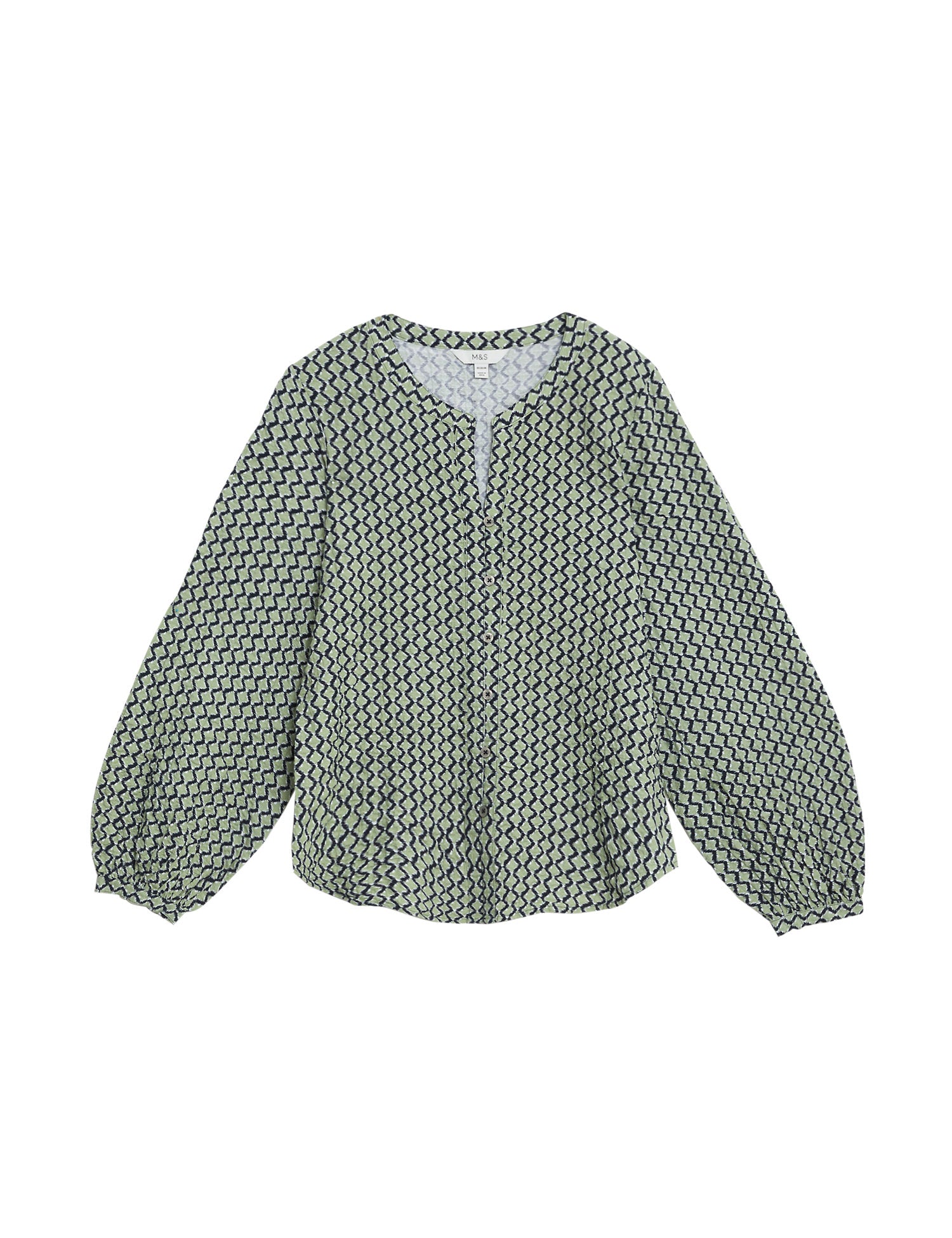 Cotton Rich Printed Textured Blouse