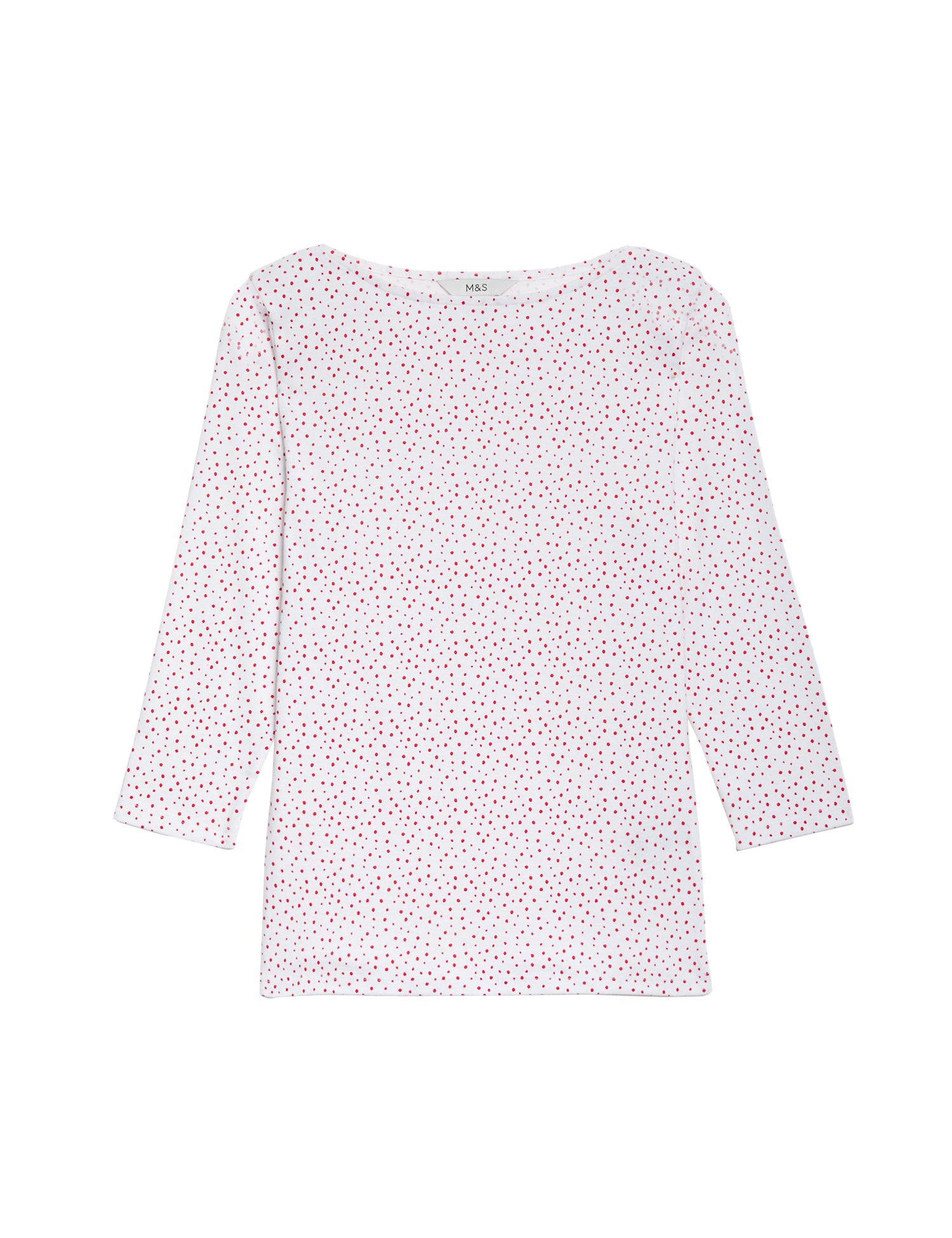 Pure Cotton Printed Slim Fit Slash Neck Top