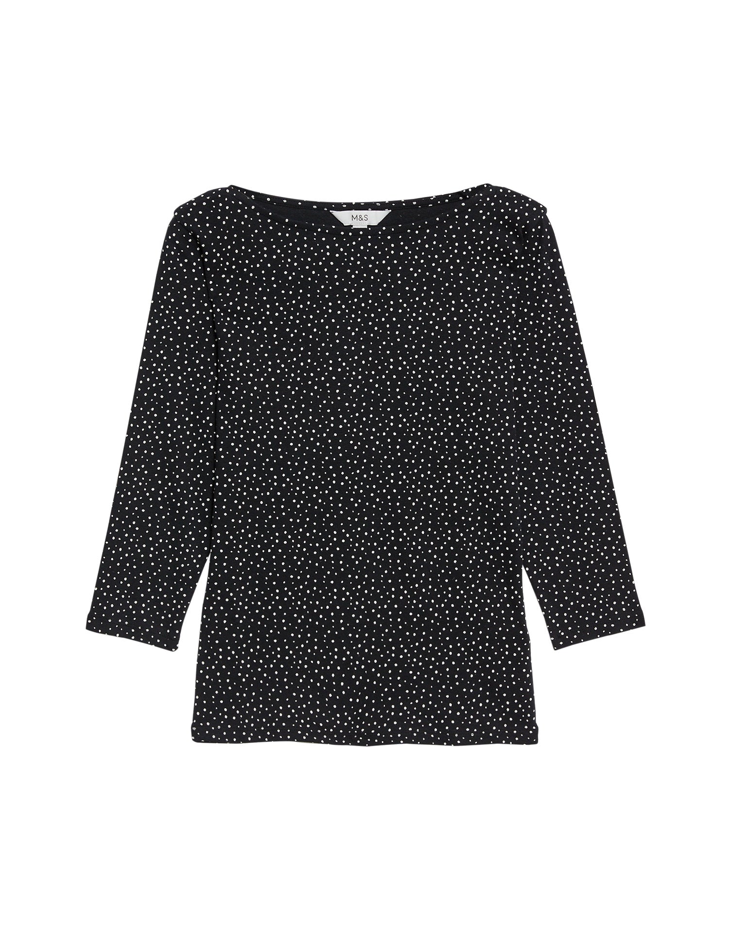 Pure Cotton Printed Slim Fit Slash Neck Top