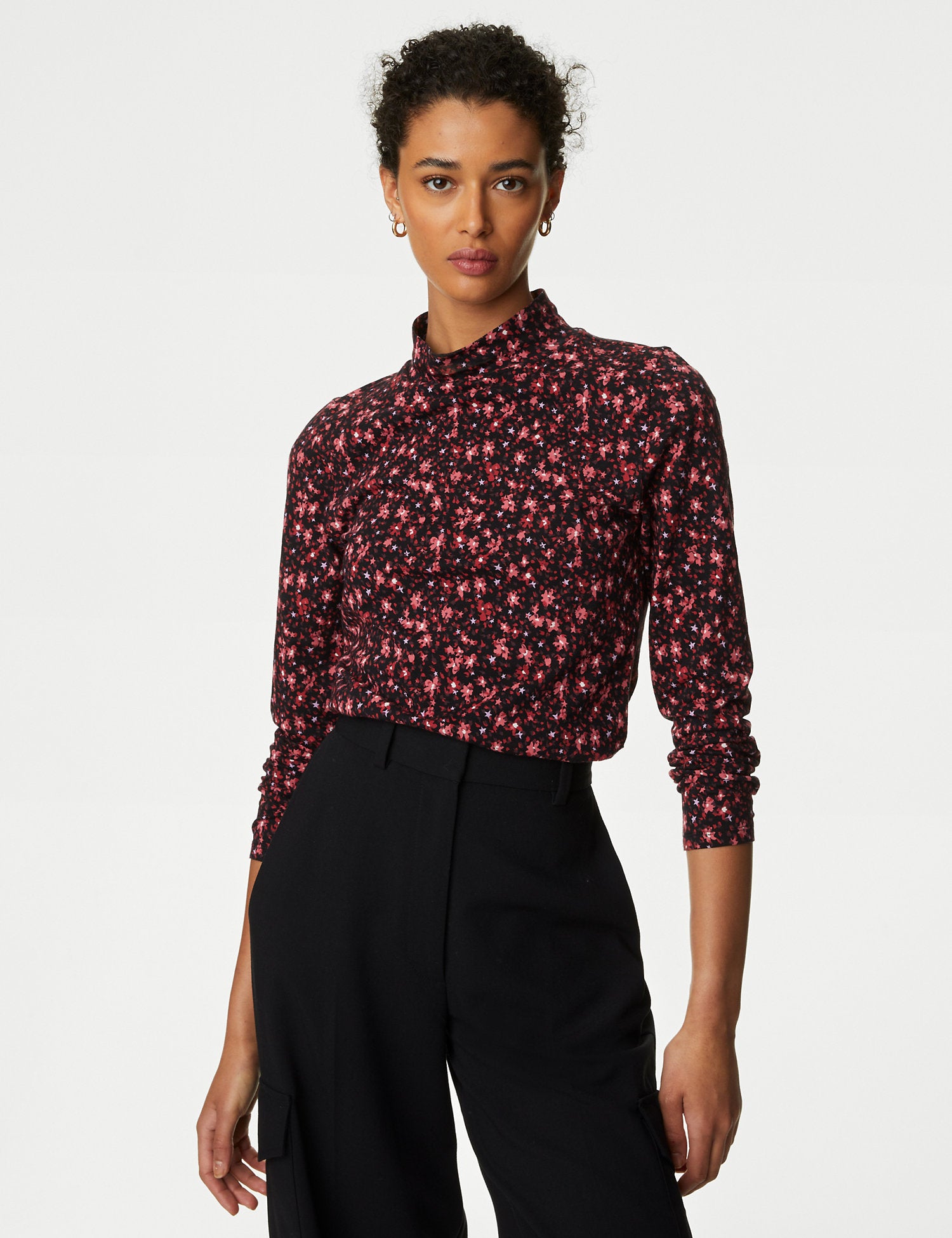 Cotton Rich Printed Slim Fit Top