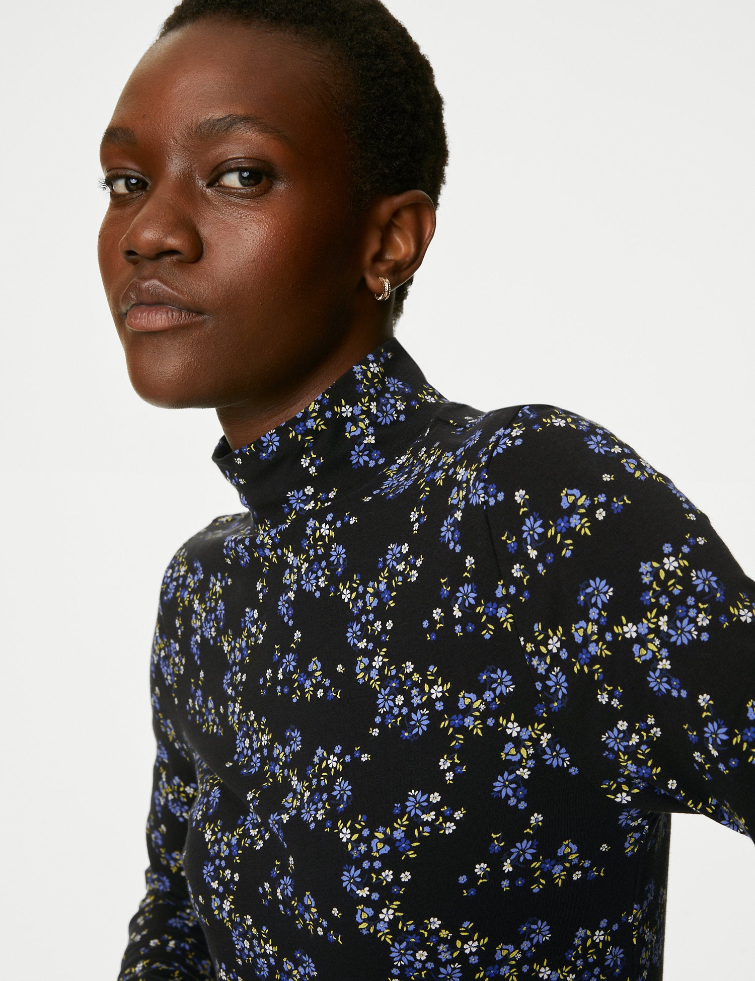 Cotton Rich Printed Slim Fit Top