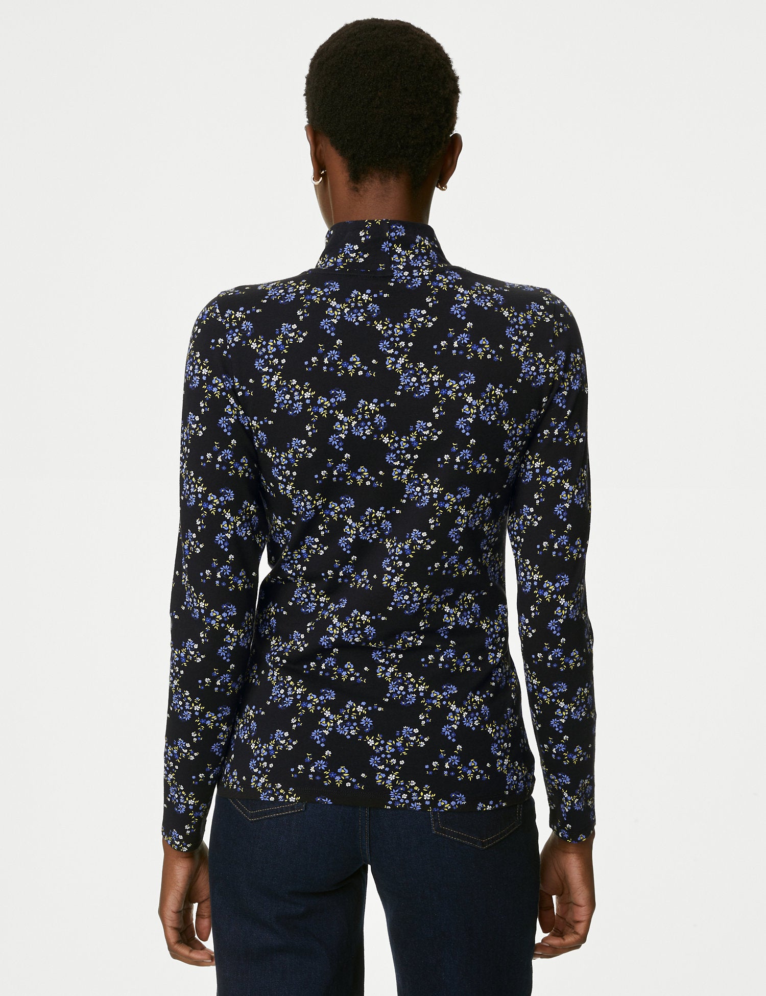 Cotton Rich Printed Slim Fit Top
