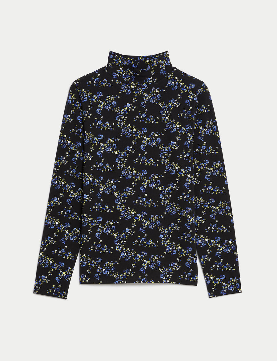 Cotton Rich Printed Slim Fit Top