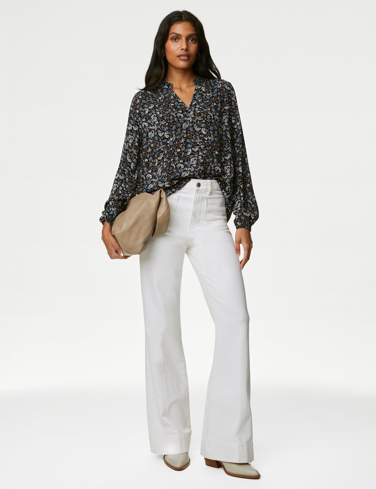 Printed Regular Fit Long Sleeve Blouse