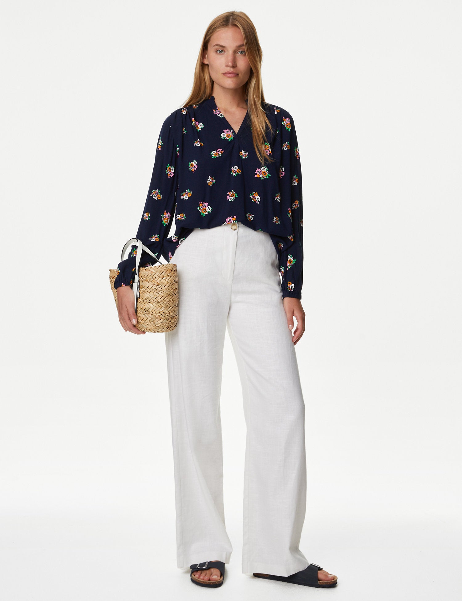 Printed Regular Fit Long Sleeve Blouse