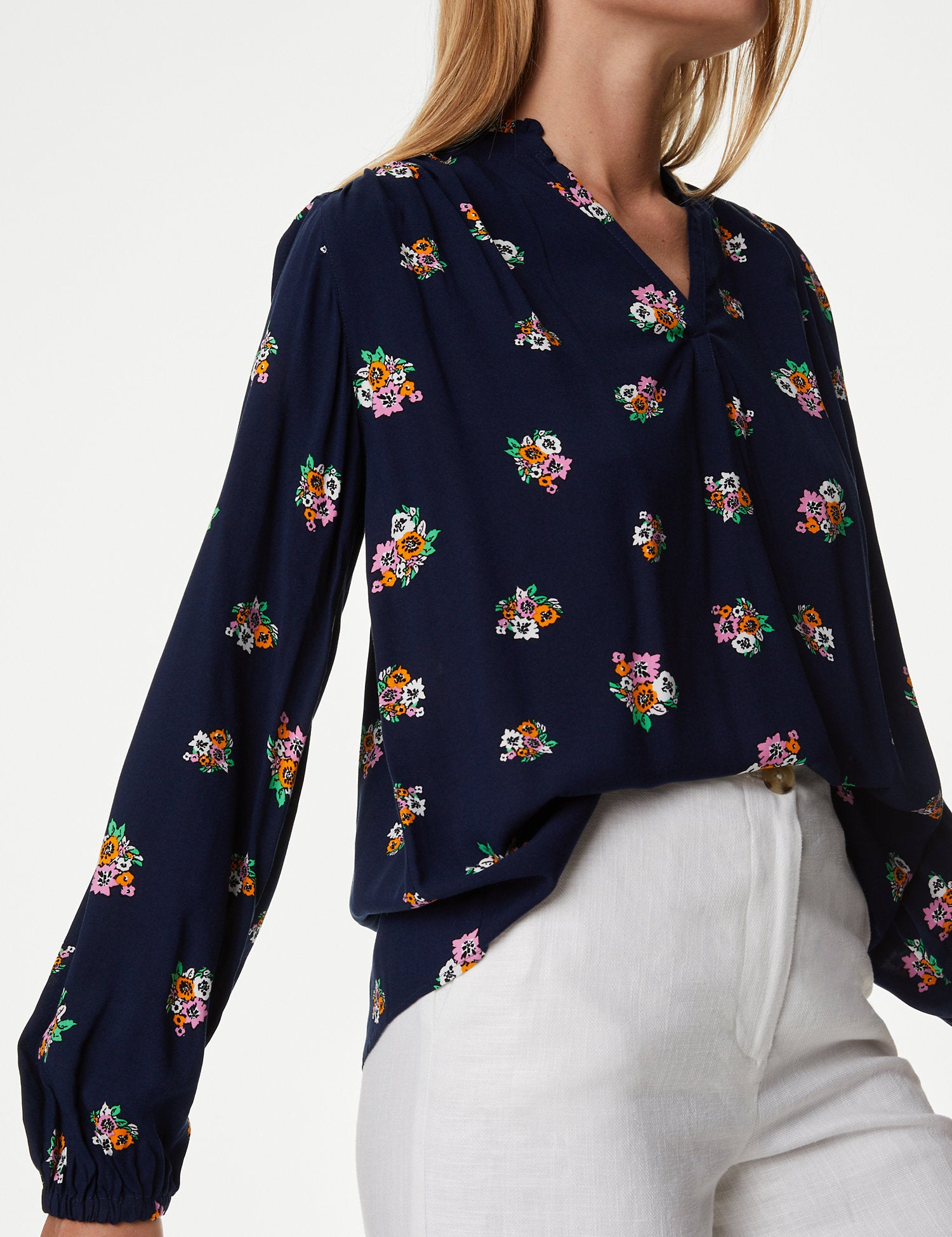 Printed Regular Fit Long Sleeve Blouse