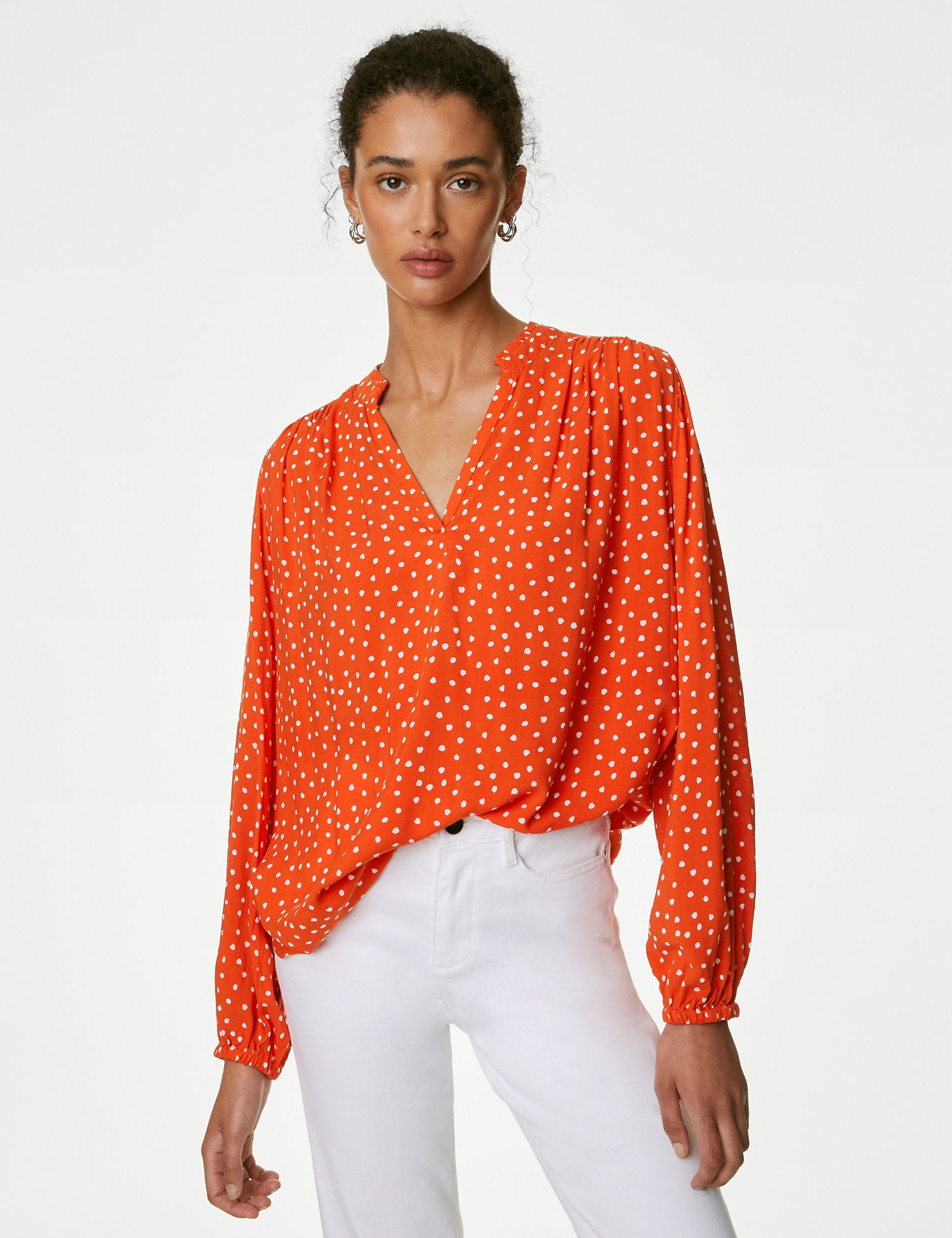Printed Regular Fit Long Sleeve Blouse