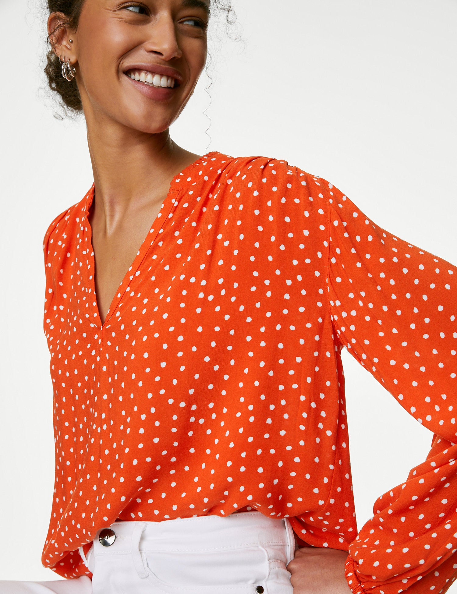 Printed Regular Fit Long Sleeve Blouse