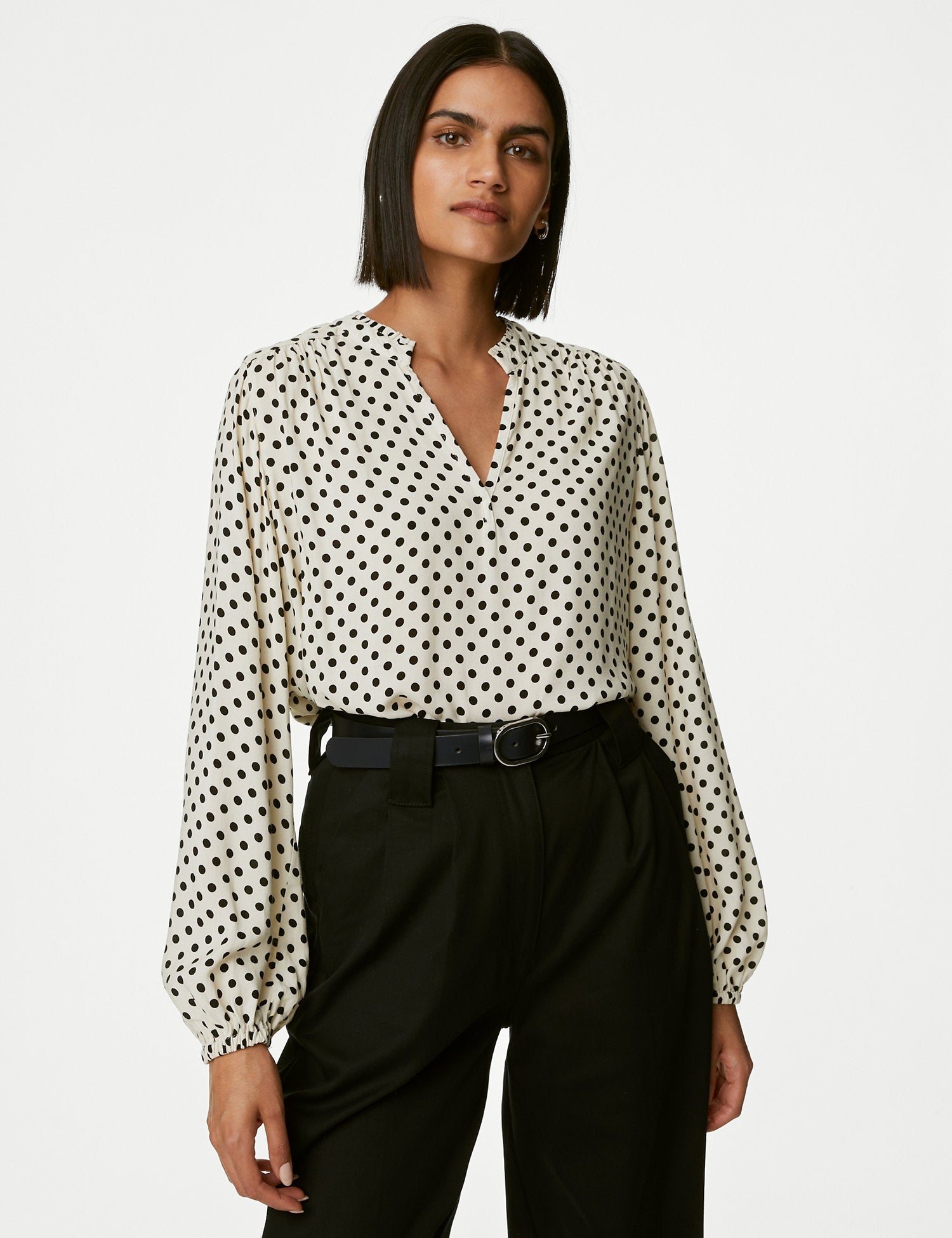 Printed Regular Fit Long Sleeve Blouse