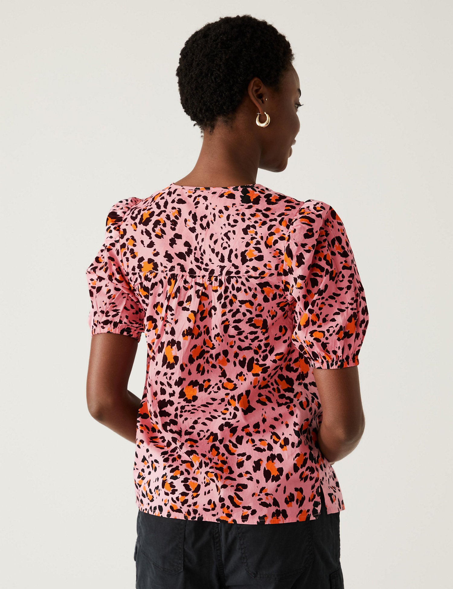Pure Cotton Printed Puff Sleeve Blouse