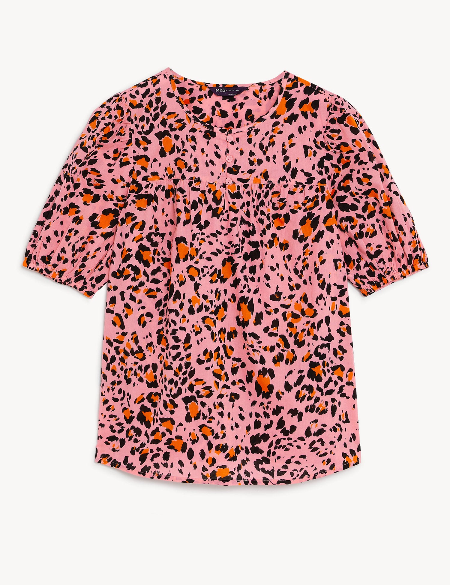 Pure Cotton Printed Puff Sleeve Blouse