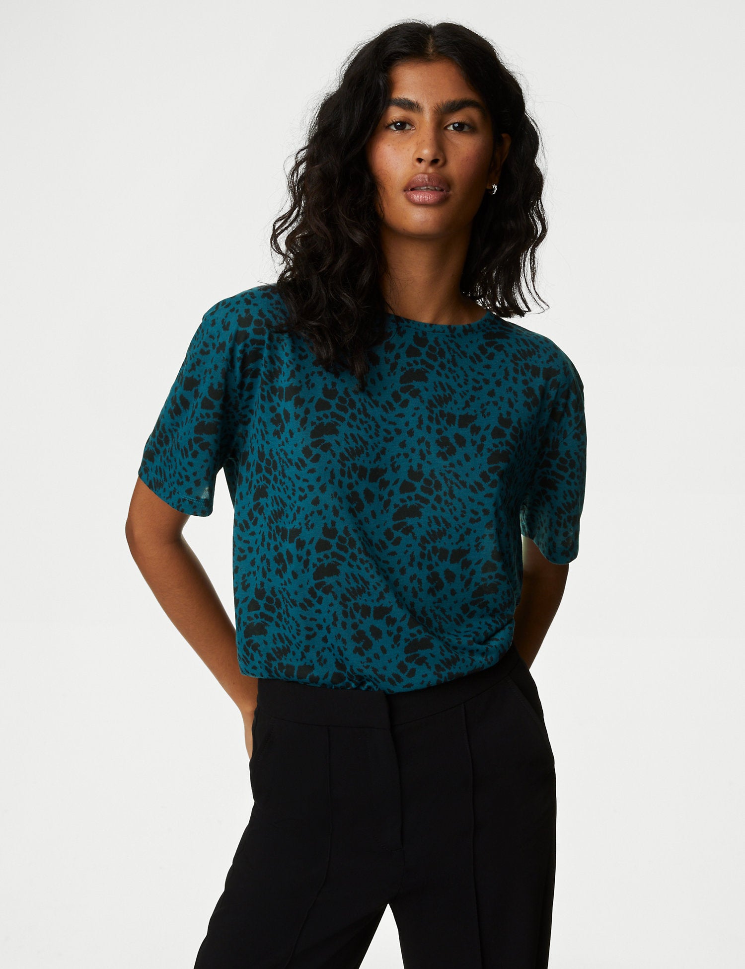 Printed Crew Neck Relaxed T-Shirt