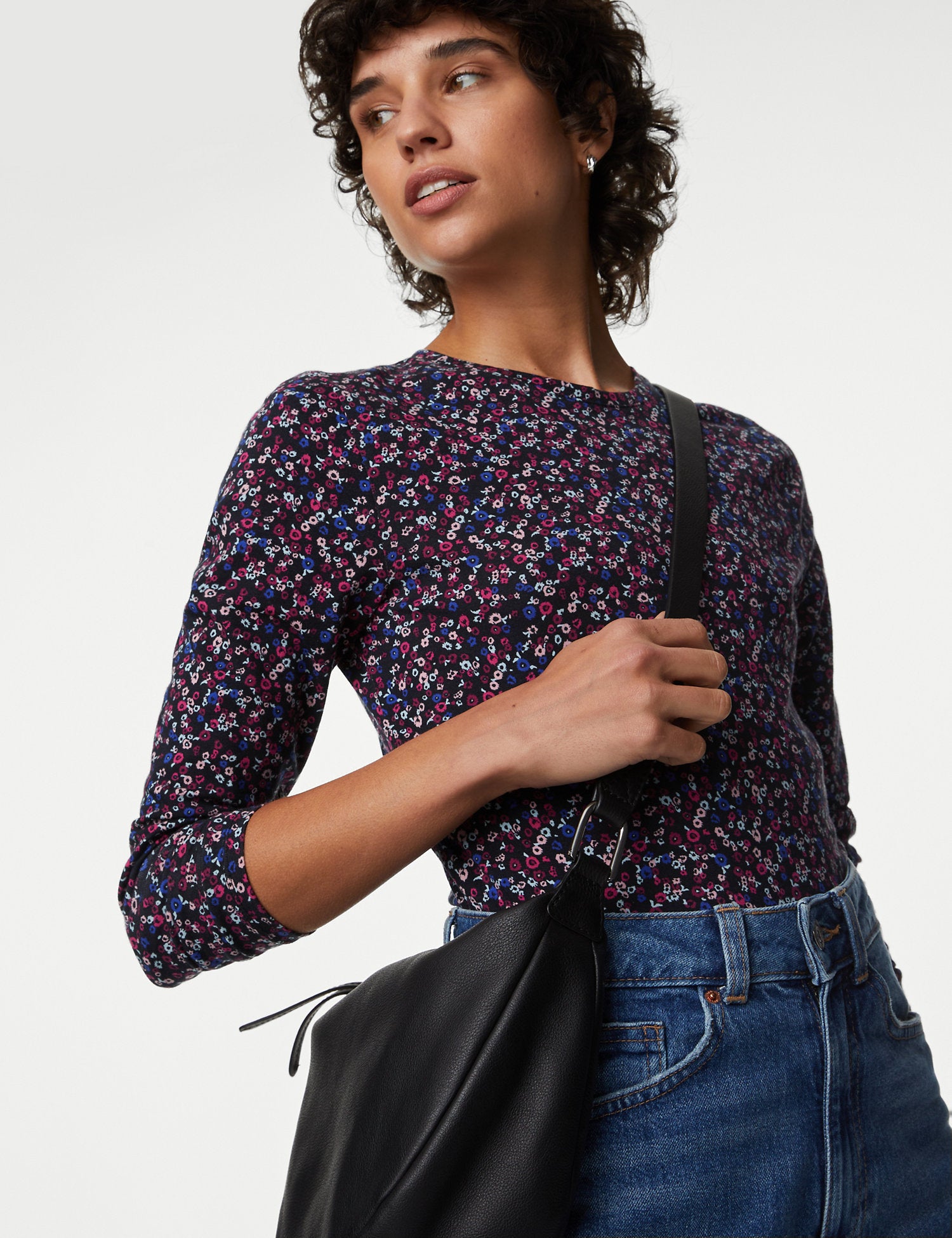 Cotton Rich Printed Slim Fit Top