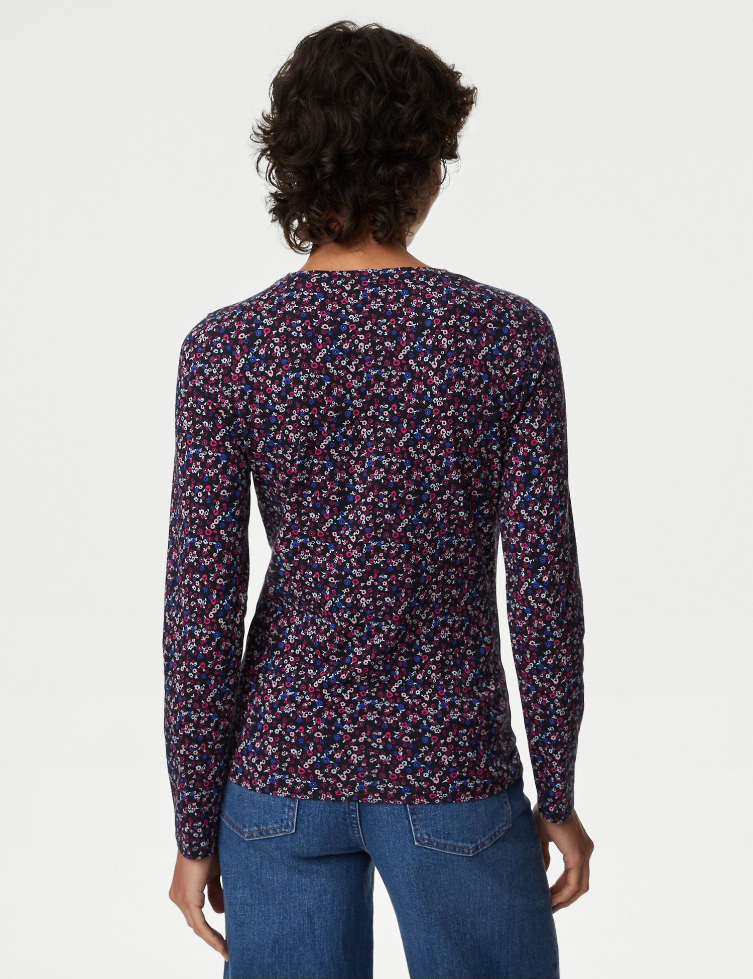 Cotton Rich Printed Slim Fit Top