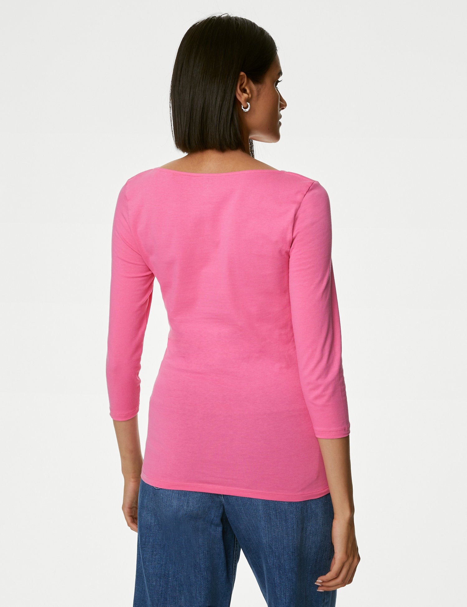 Cotton Rich Slim Fit 3/4 Sleeve T-Shirt