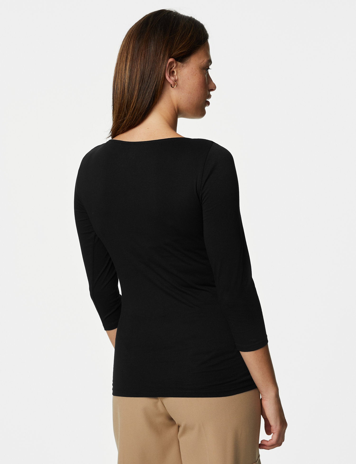Cotton Rich Slim Fit 3/4 Sleeve T-Shirt