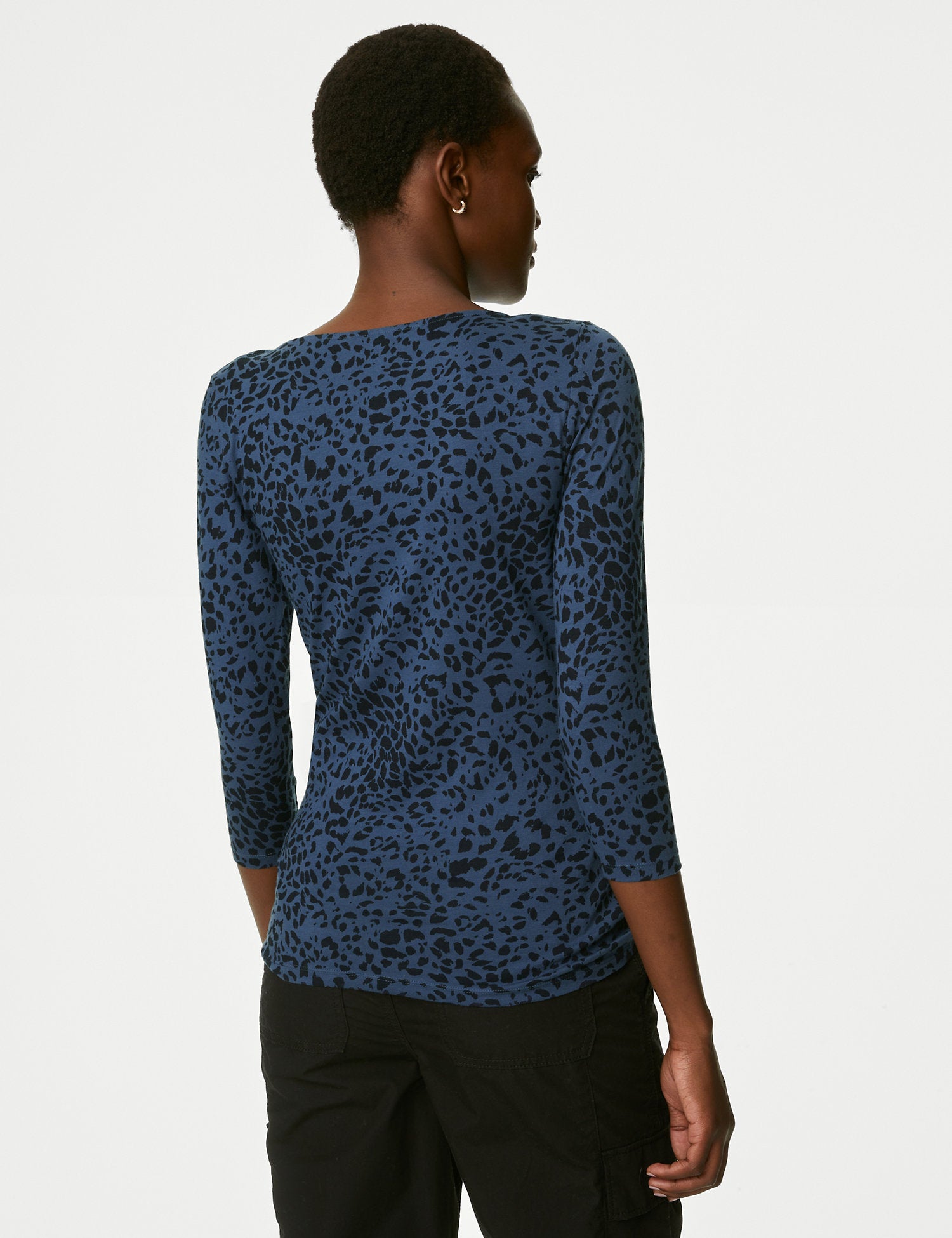 Cotton Rich Printed Slim Fit Top