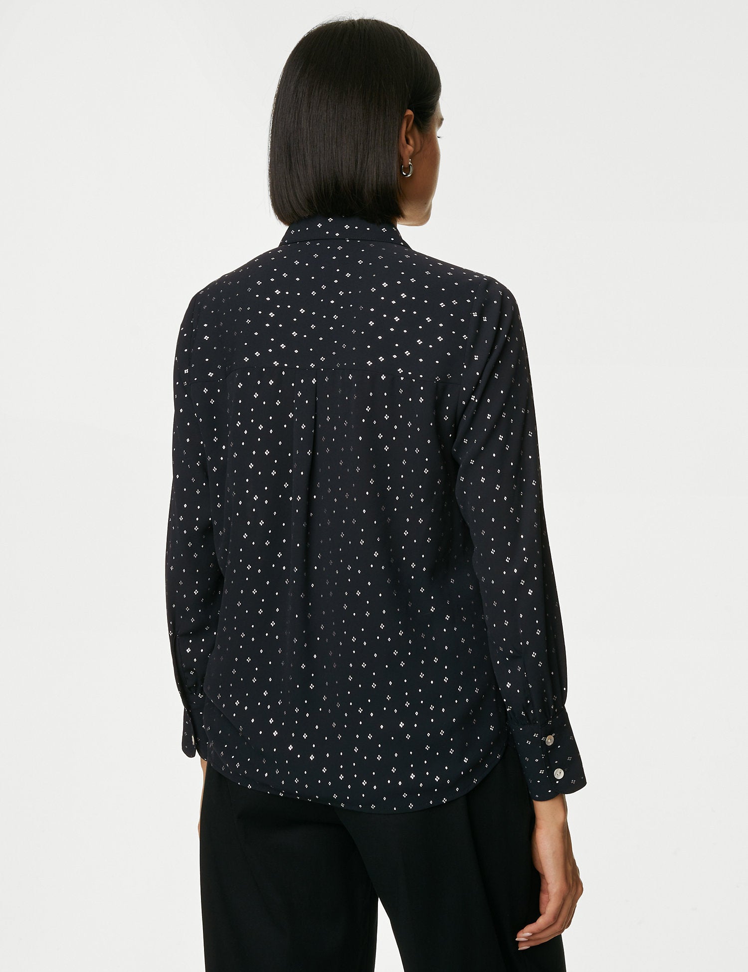 Foil Print Collared Button Through Shirt