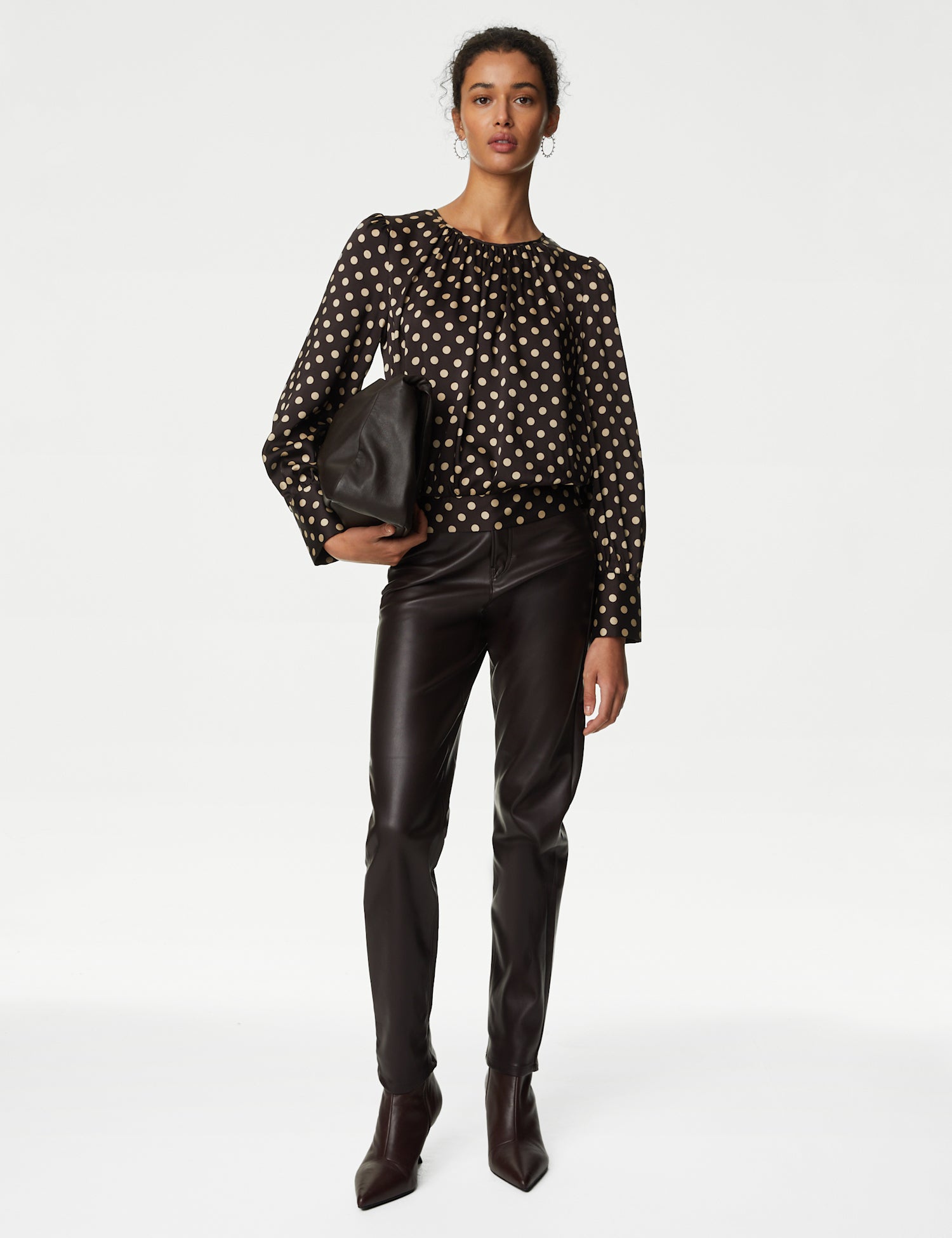 Satin Polka Dot Blouse