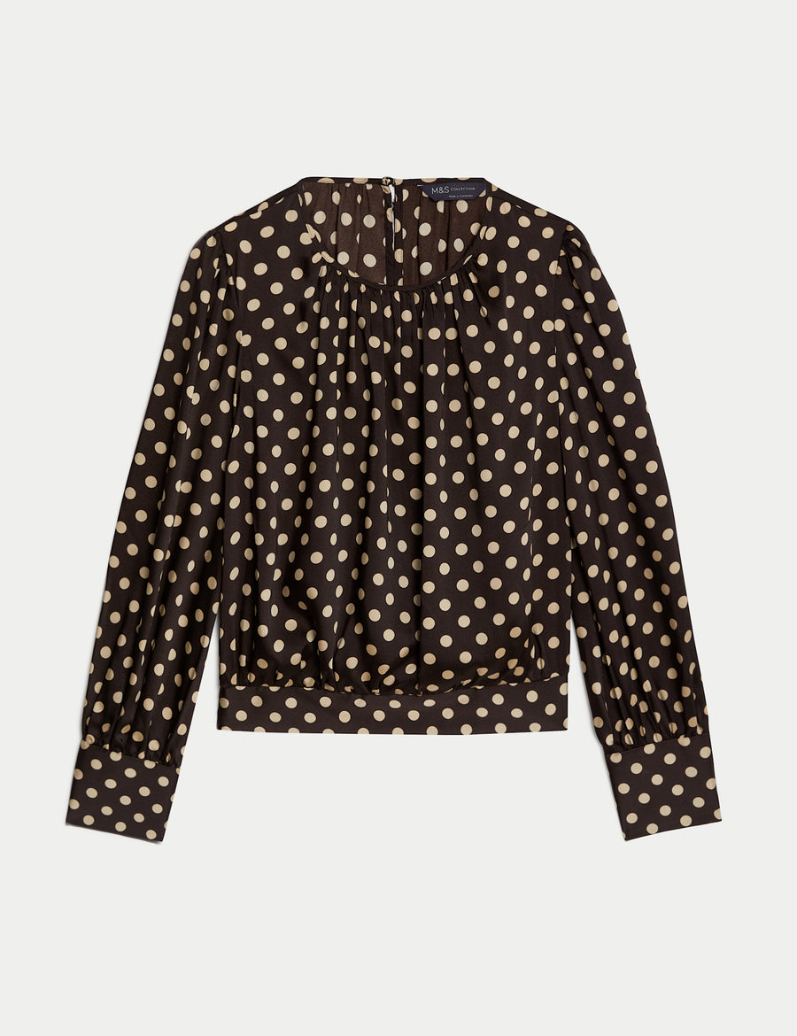 Satin Polka Dot Blouse