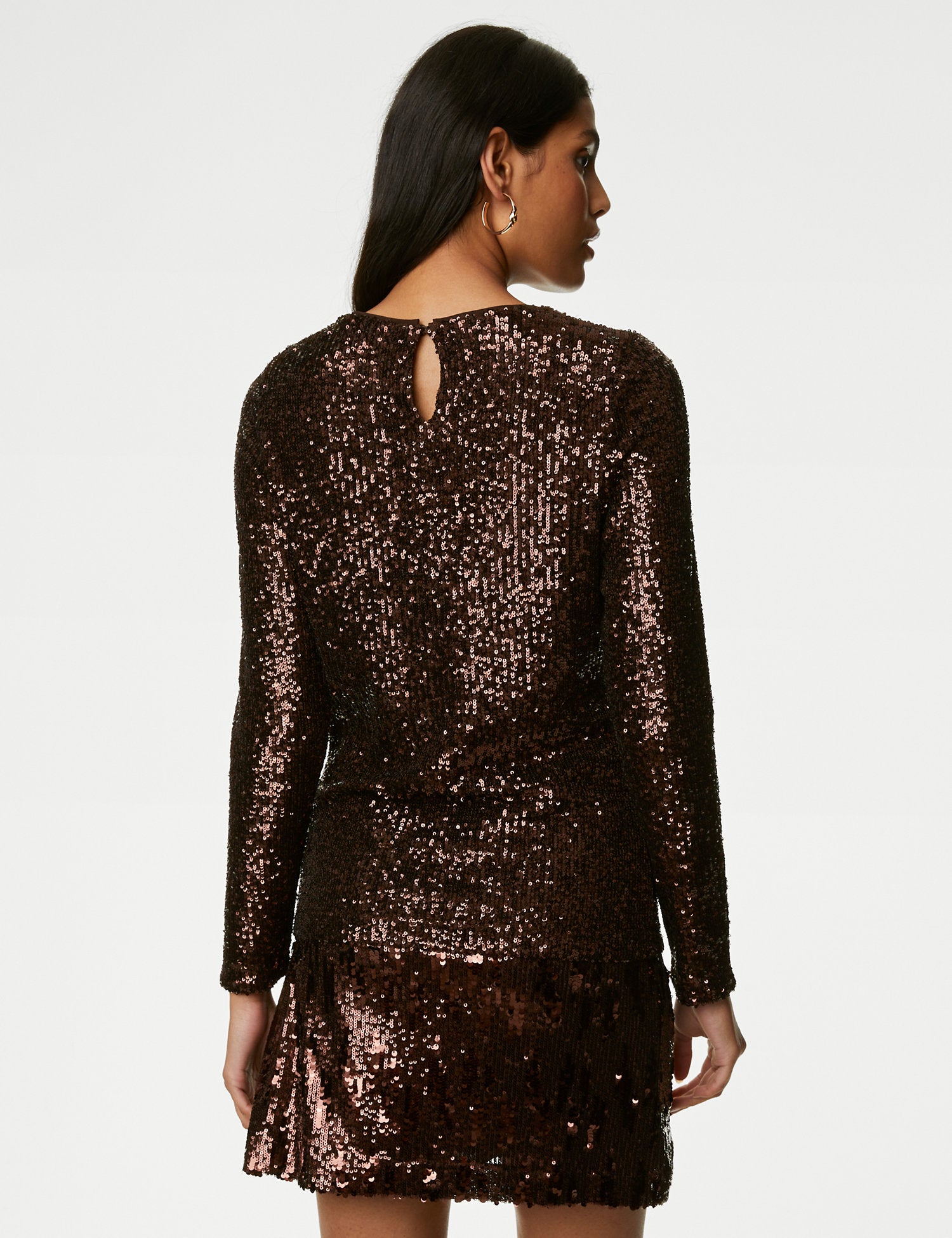 Sequin Round Neck Top