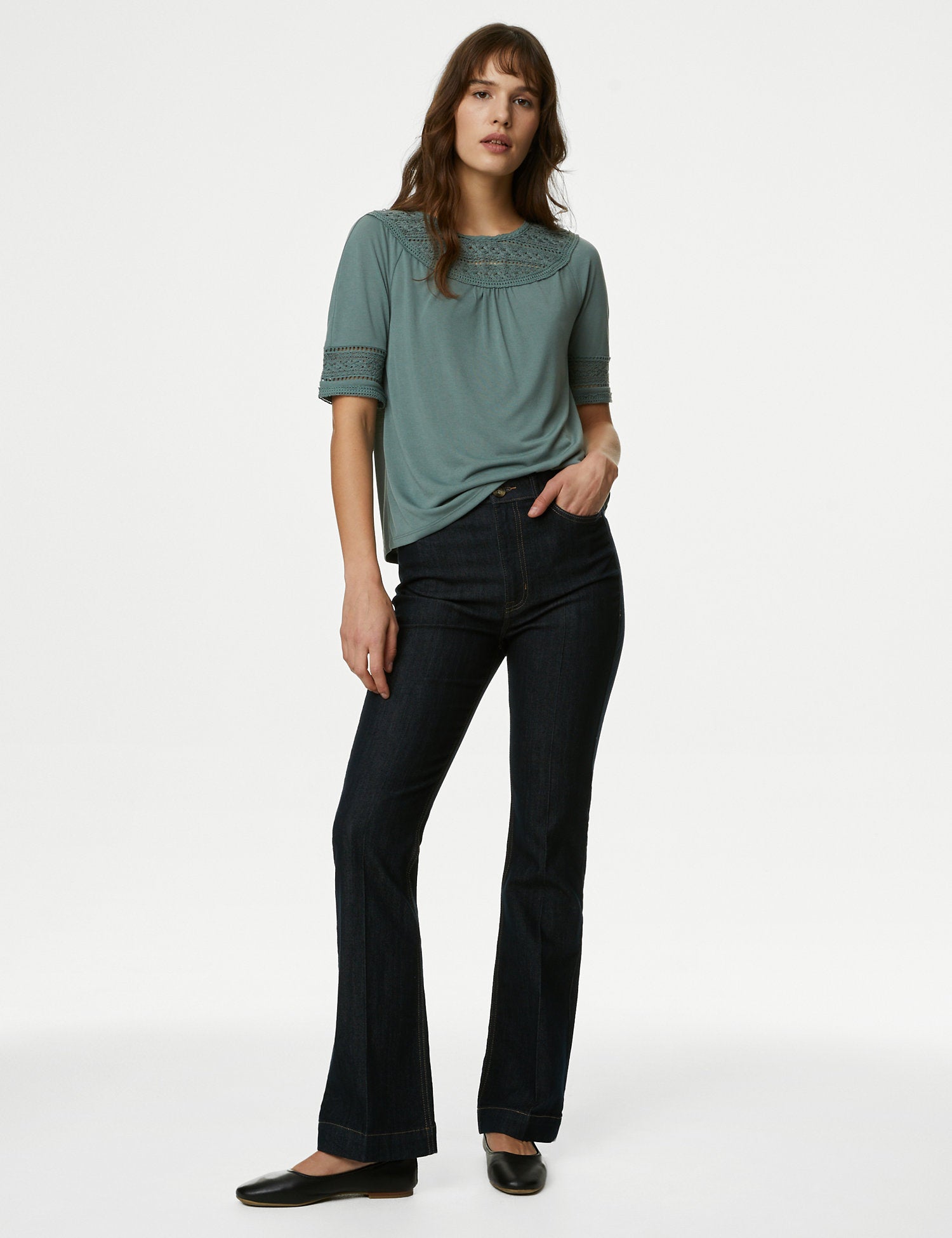 Jersey Lace Insert Top