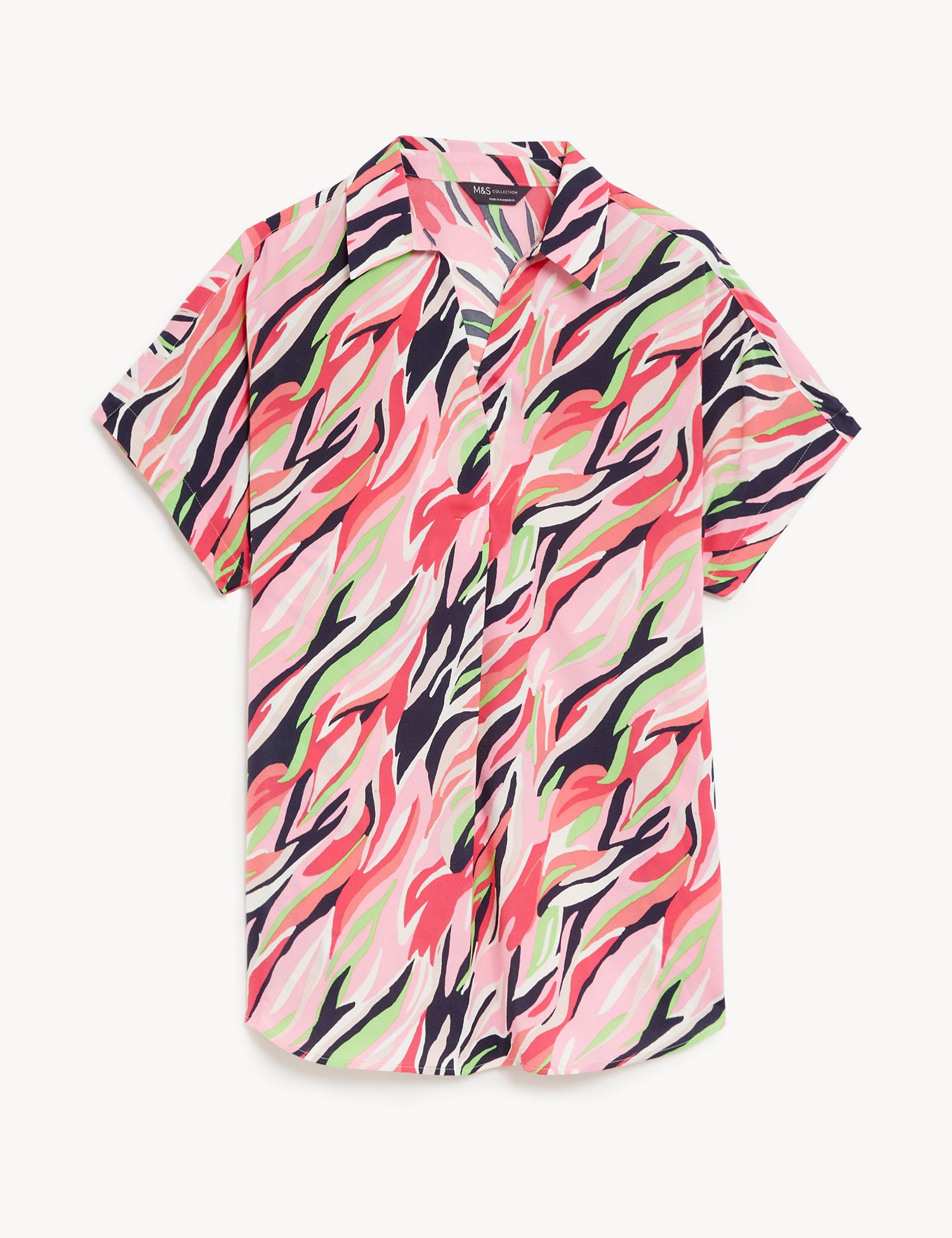 Satin Printed Popover Blouse