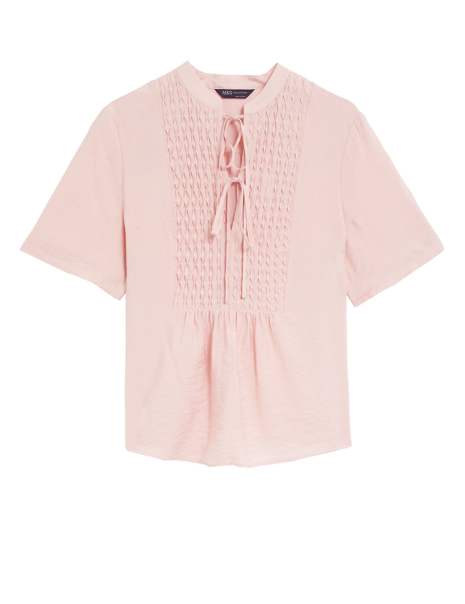 V-Neck Smocked Popover Blouse
