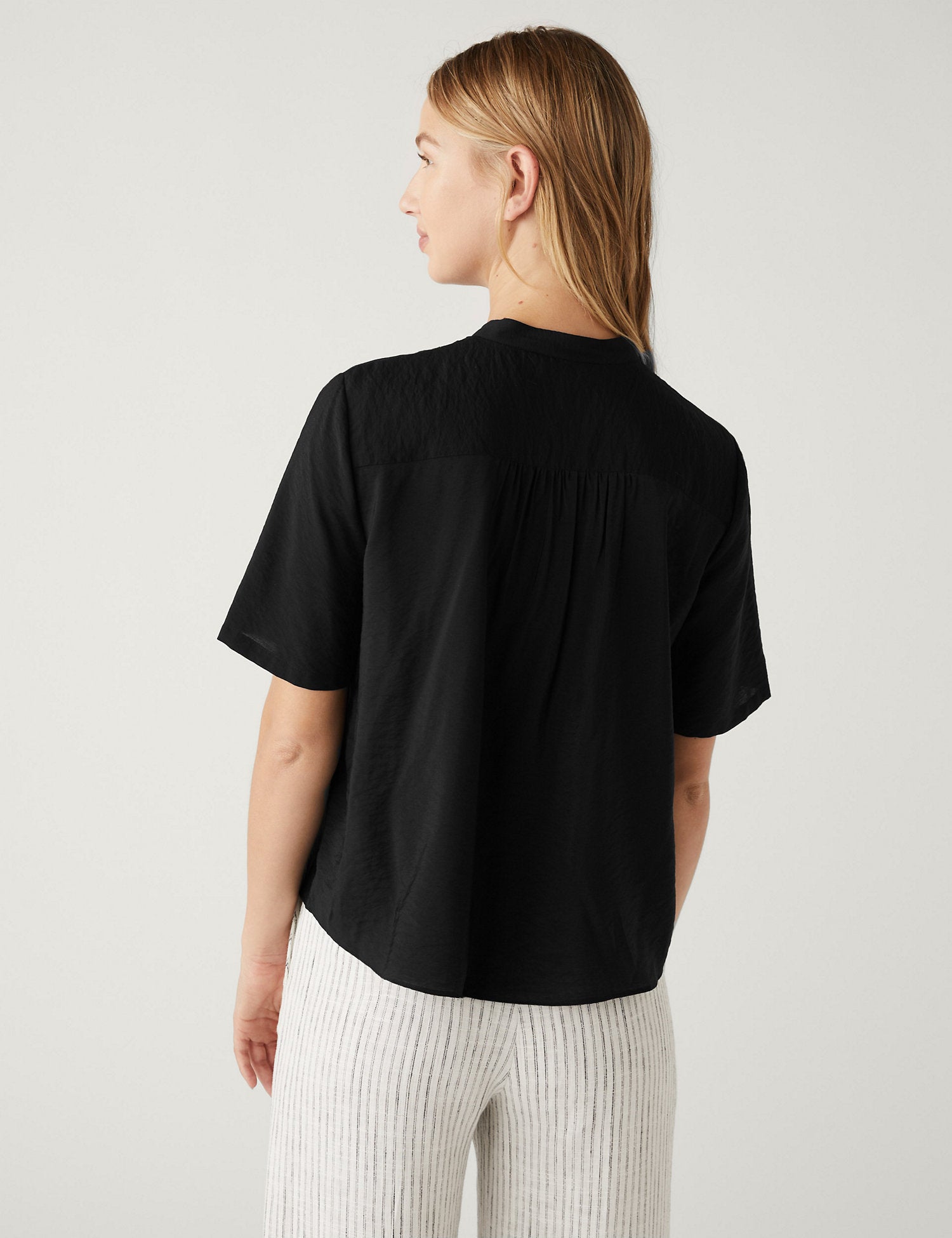 V-Neck Smocked Popover Blouse