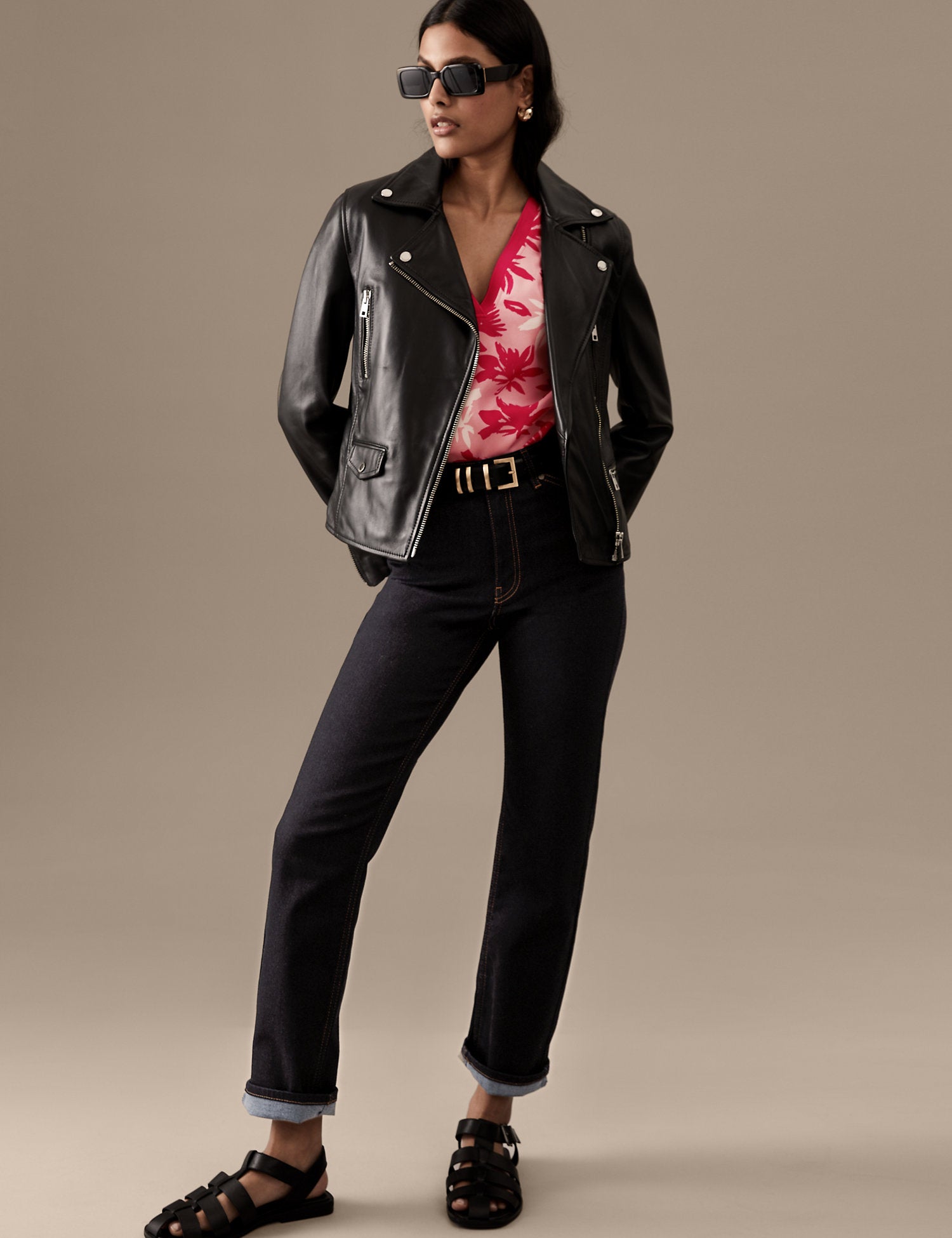 Cupro Rich Printed V-Neck Blouse