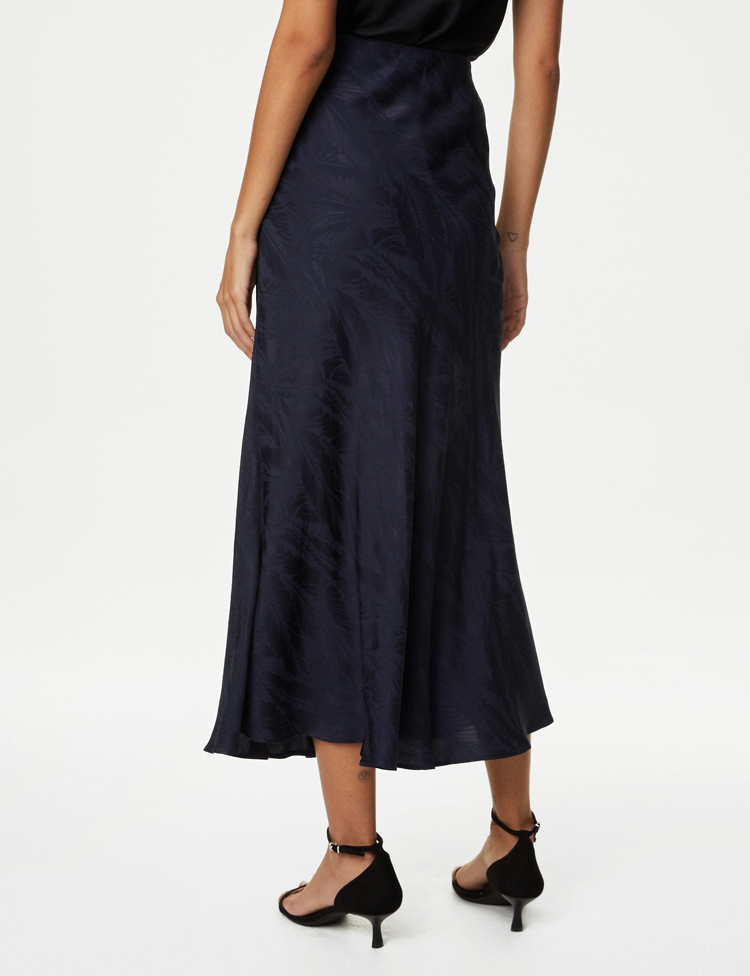 Floral Jacquard Maxi Slip Skirt